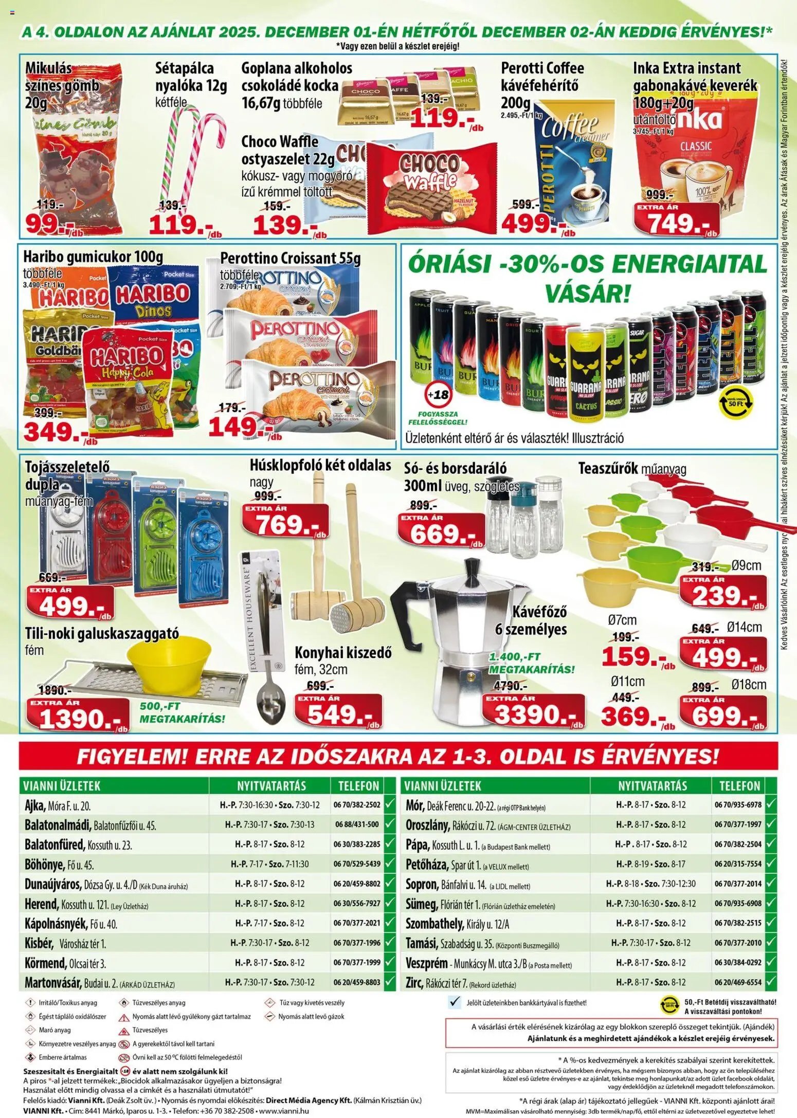 Vianni újság 2025.11.26. Akciós újság Vianni (2025-11-26 - 2025-12-02)