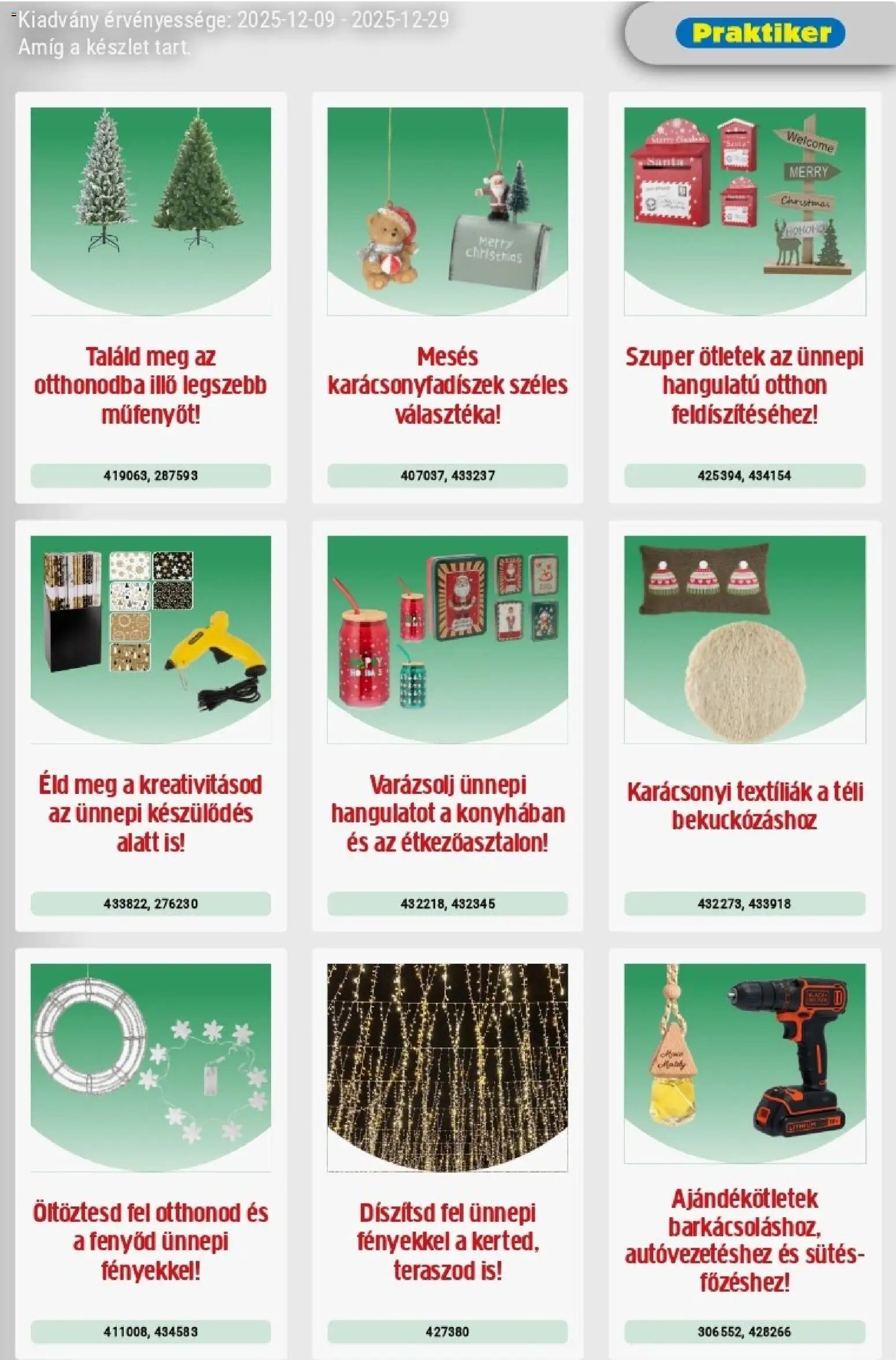 Praktiker újság 2025.12.09. Akciós újság Praktiker (2025-12-09 - 2025-12-29)