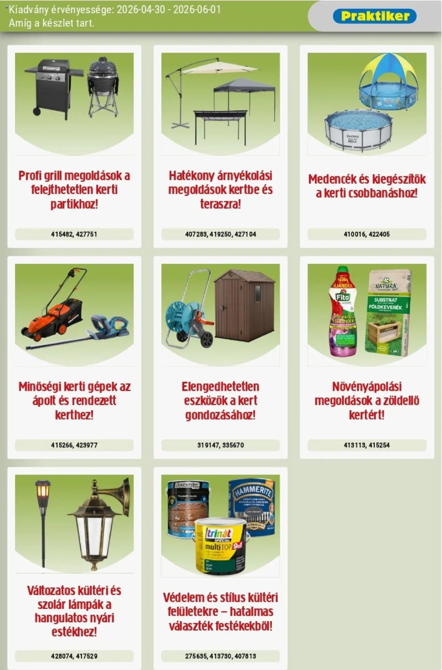 Praktiker újság 2026.04.30. Praktiker akciós újság (2026-04-30 - 2026-06-01)