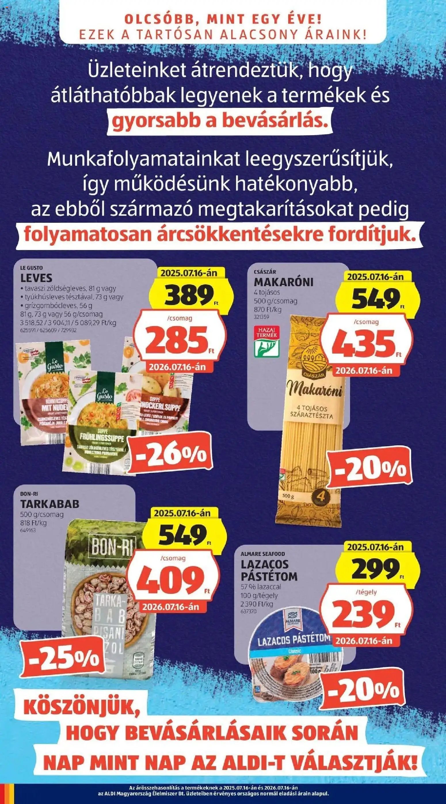 Aldi újság 2026.07.16. Aldi aktuális akciós újság