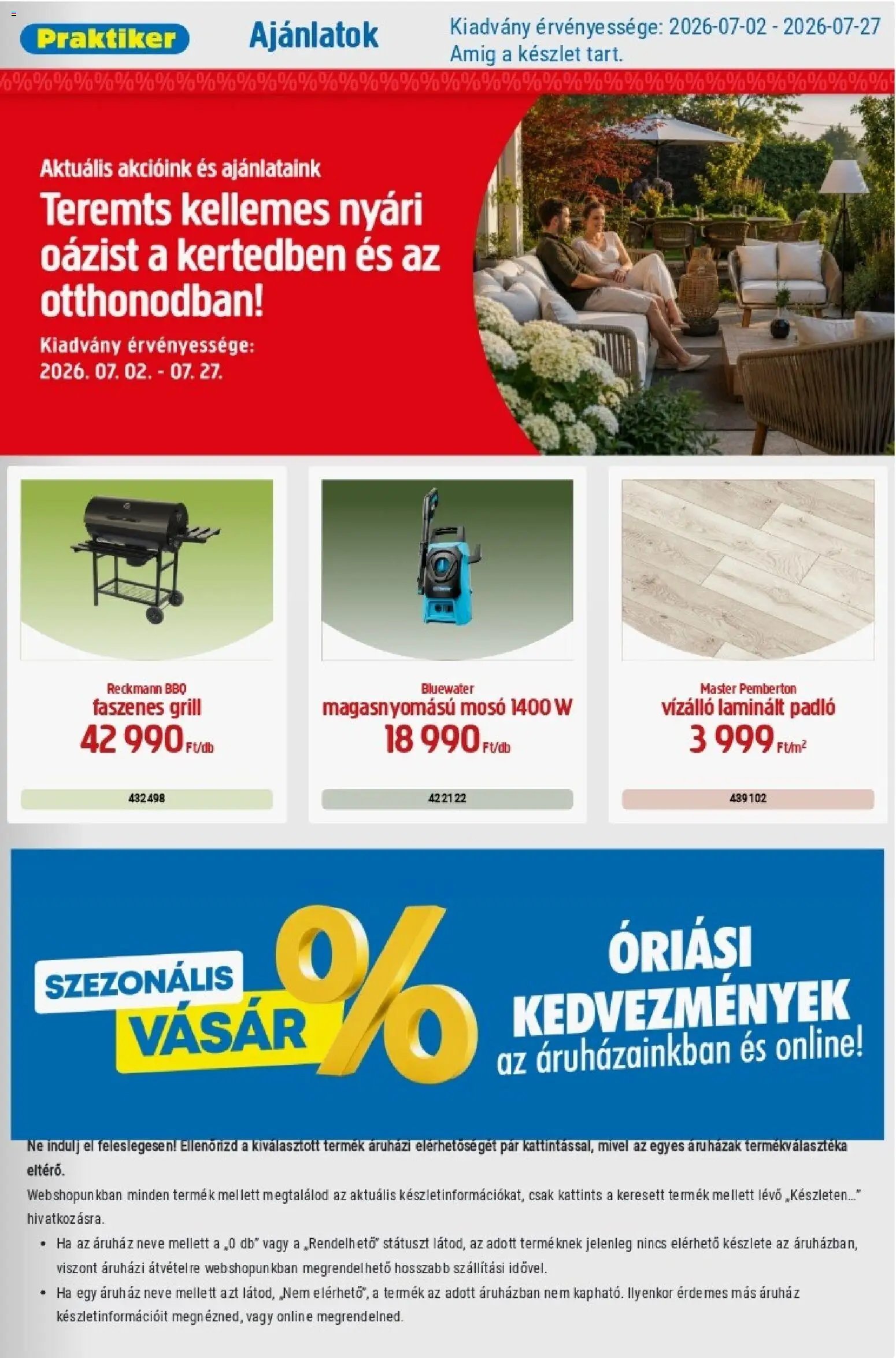 Praktiker újság 2026.07.02. Praktiker akciós újság