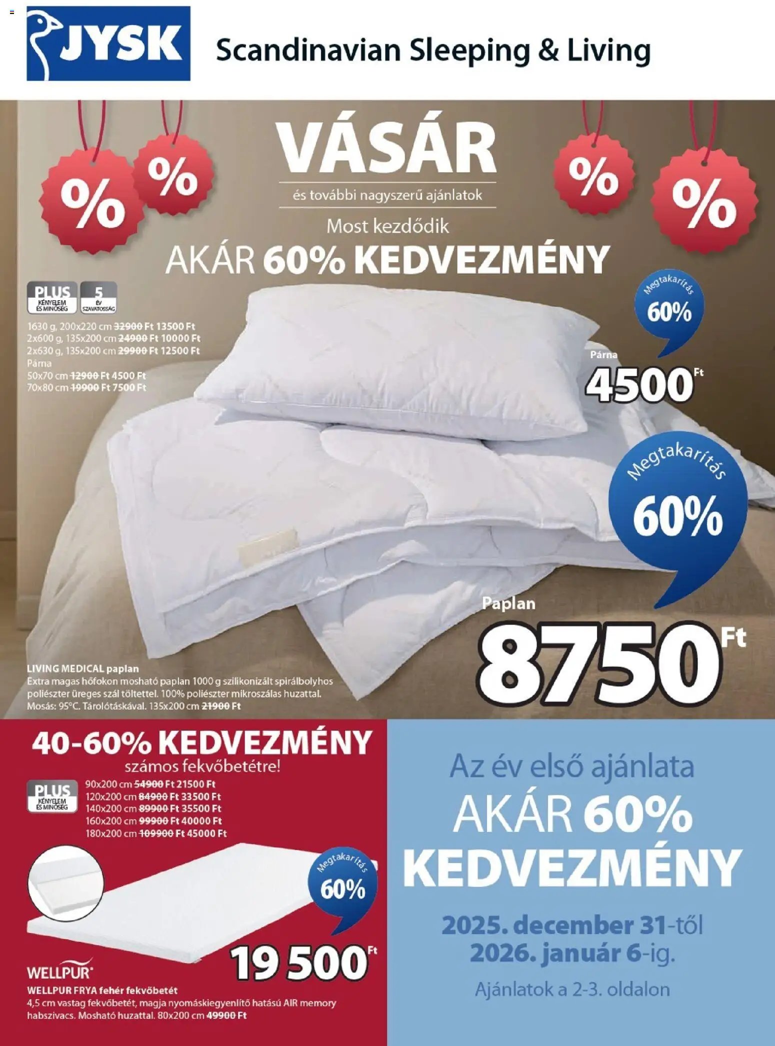JYSK újság 2025.12.31. Akciós újság JYSK (2025-12-31 - 2026-01-06)