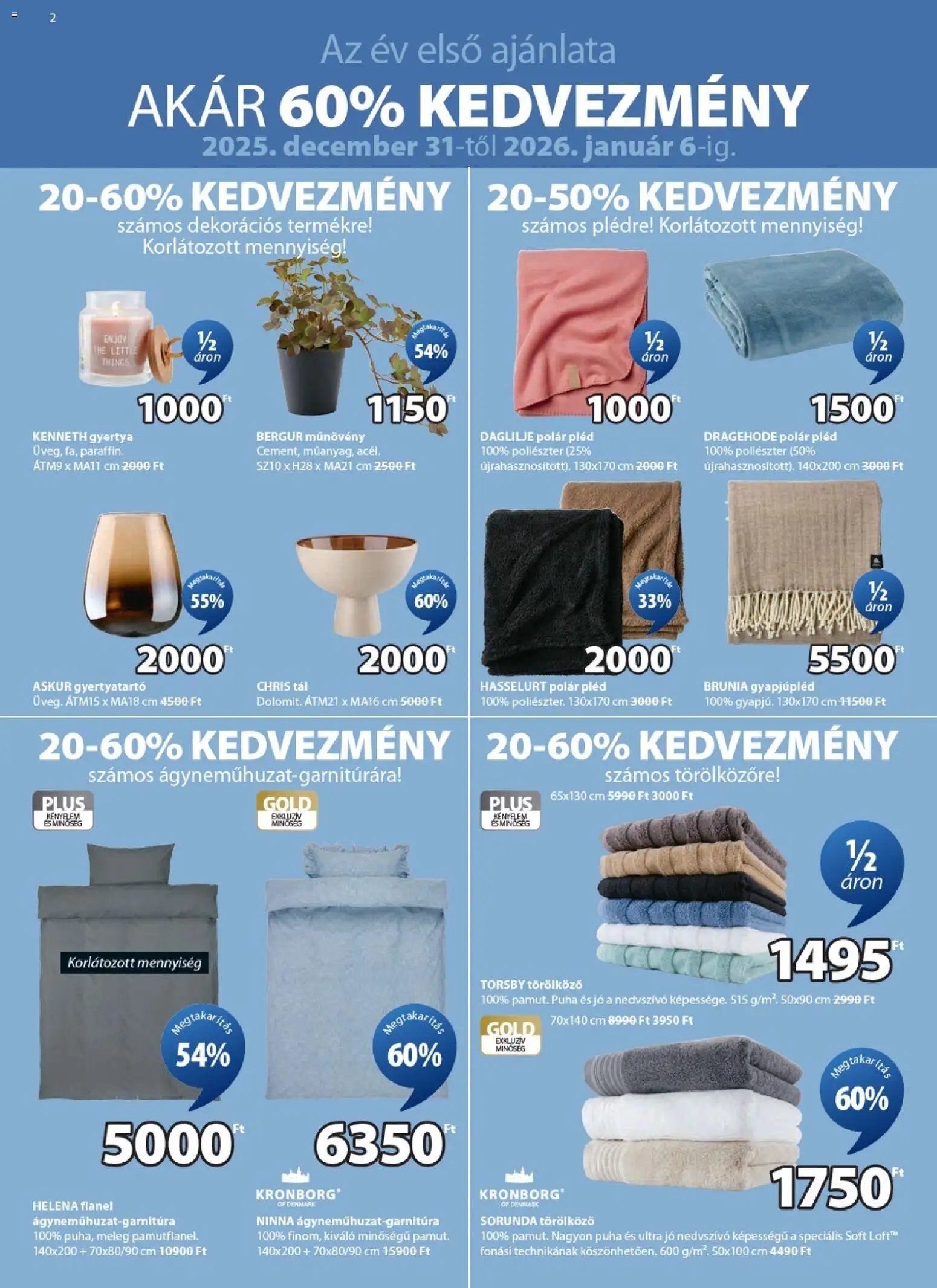 JYSK újság 2025.12.31. Akciós újság JYSK (2025-12-31 - 2026-01-06)