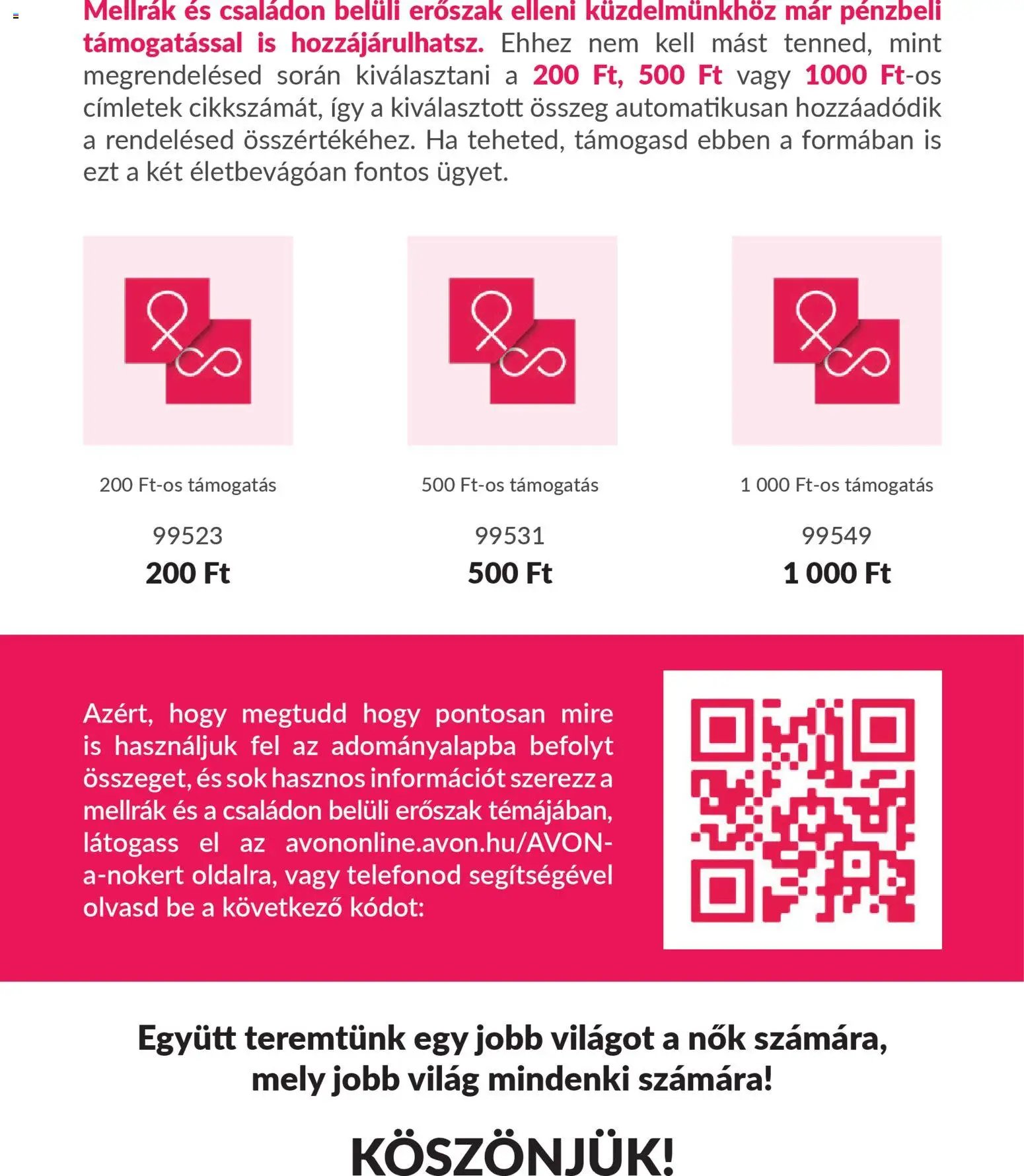 Avon újság 2026.01.01. Katalógus AVON - Adománygyűjtő katalógus (2026-01-01 - 2026-01-31)