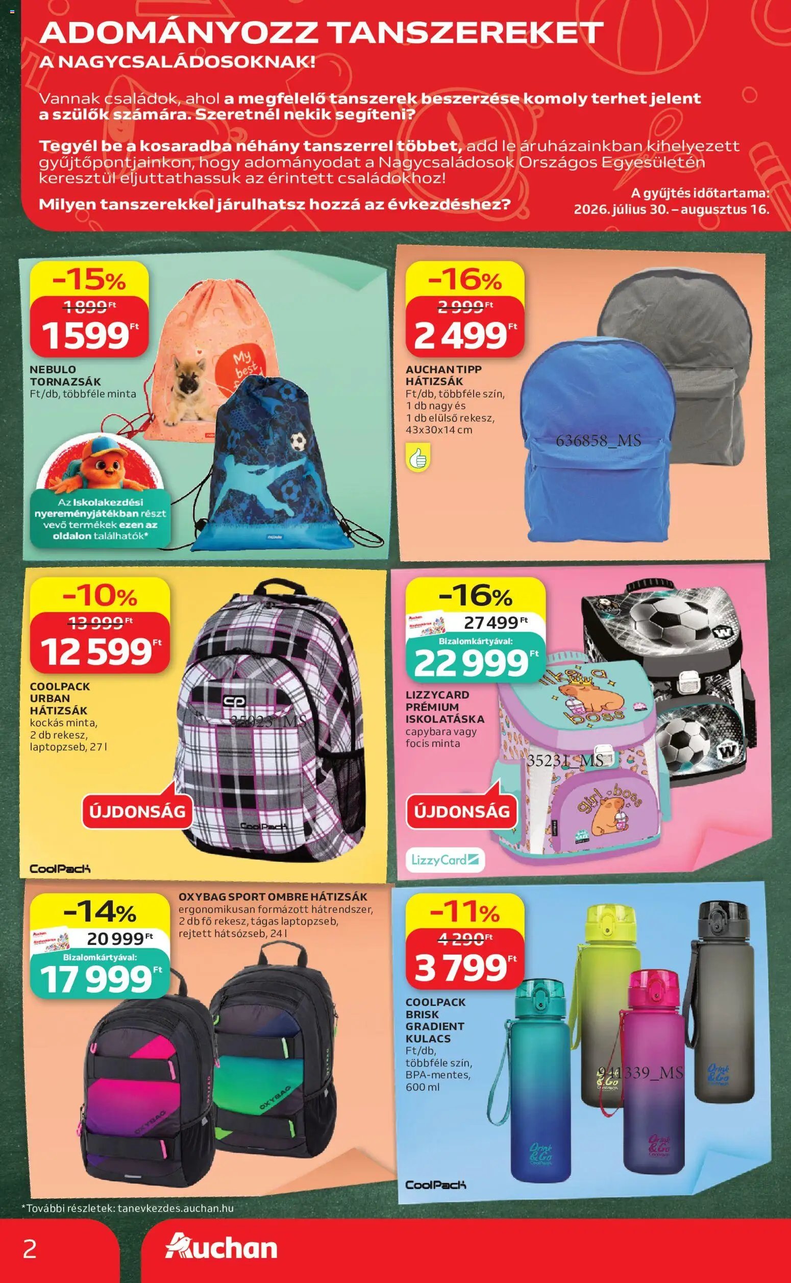 Auchan újság 2026.07.30. Auchan Iskolakezdés ajánlatok