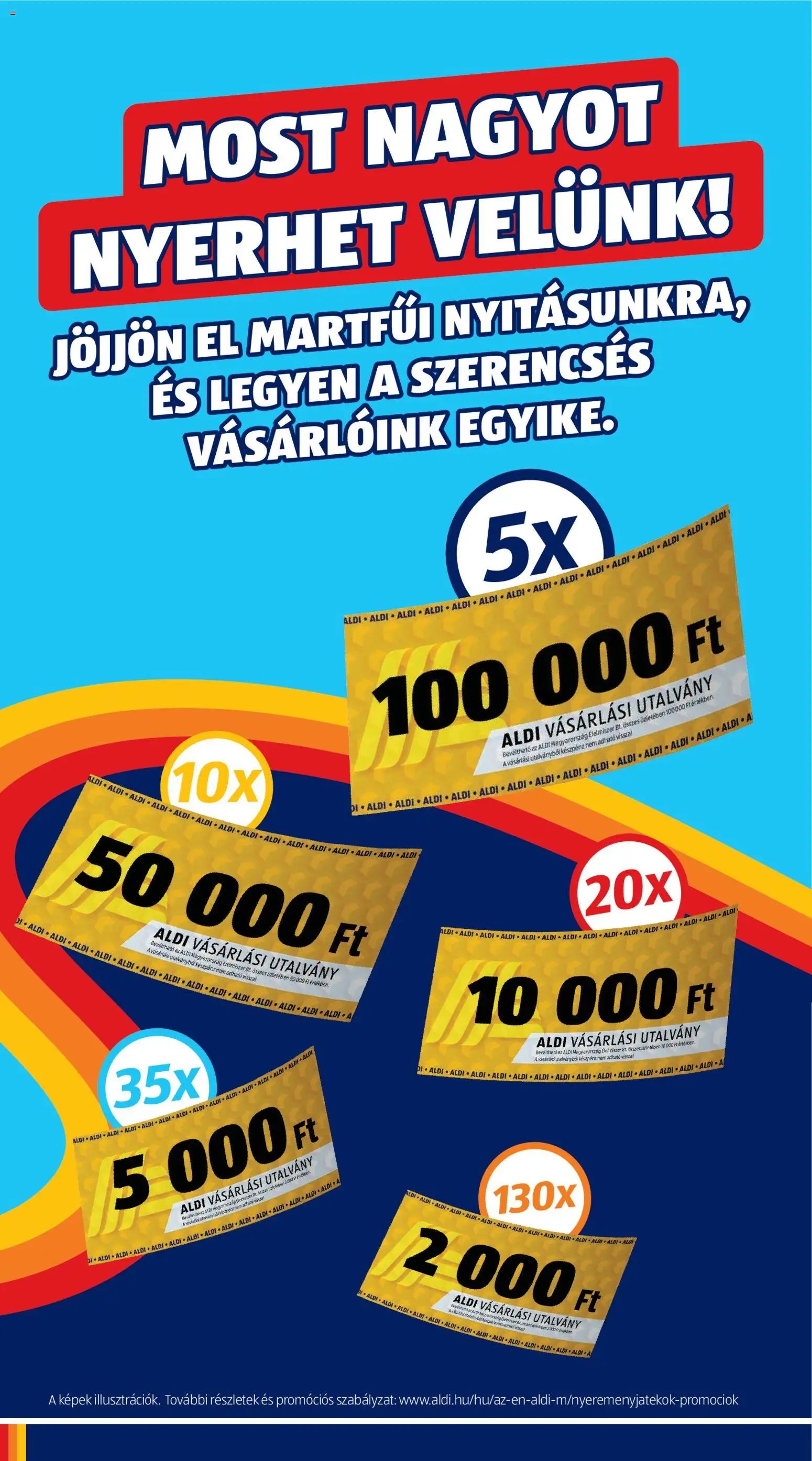 Aldi újság 2026.04.16. Nyitás Üzletnyitás: Martfű (2026-04-16 - 2026-04-18)