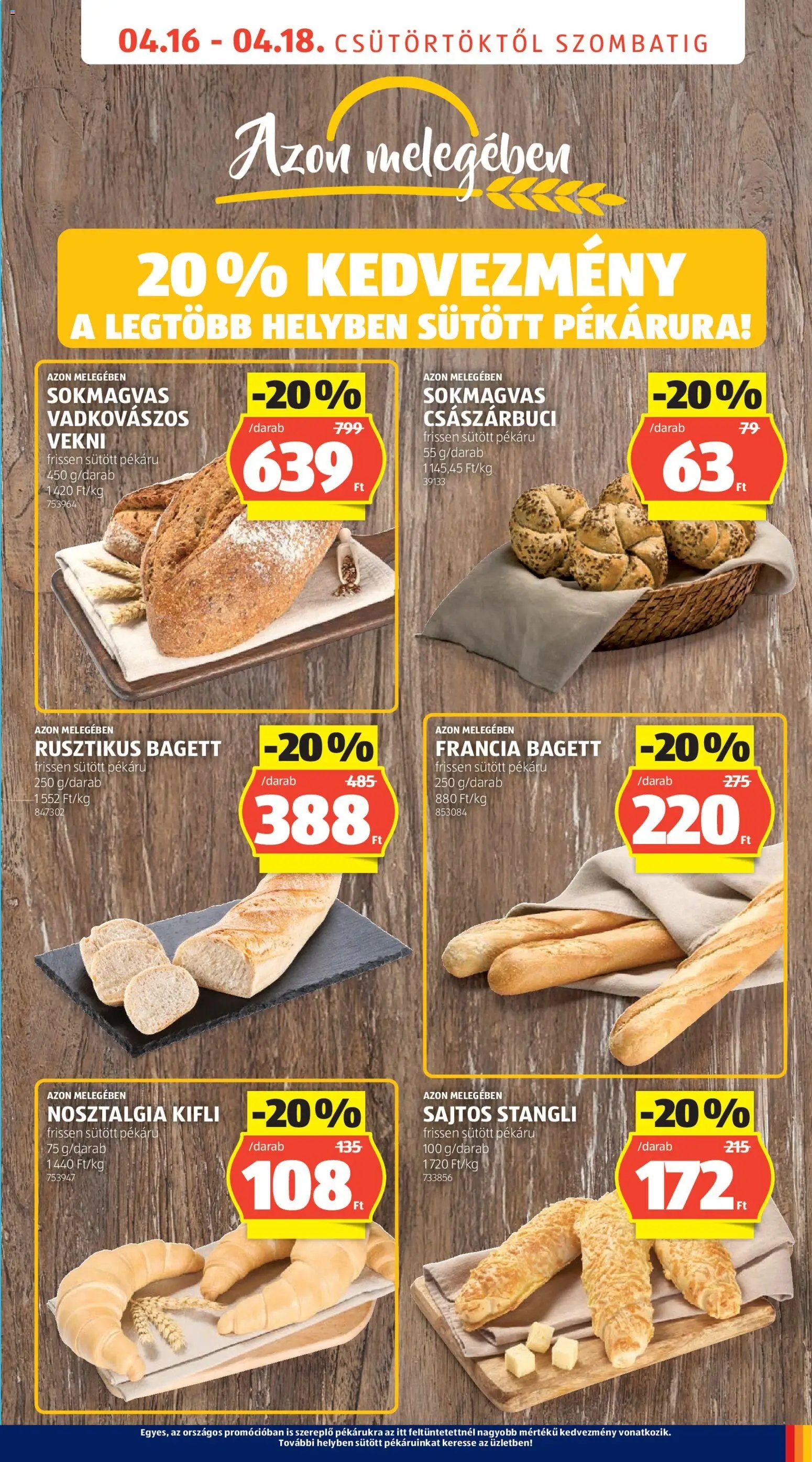 Aldi újság 2026.04.16. Nyitás Üzletnyitás: Martfű (2026-04-16 - 2026-04-18)