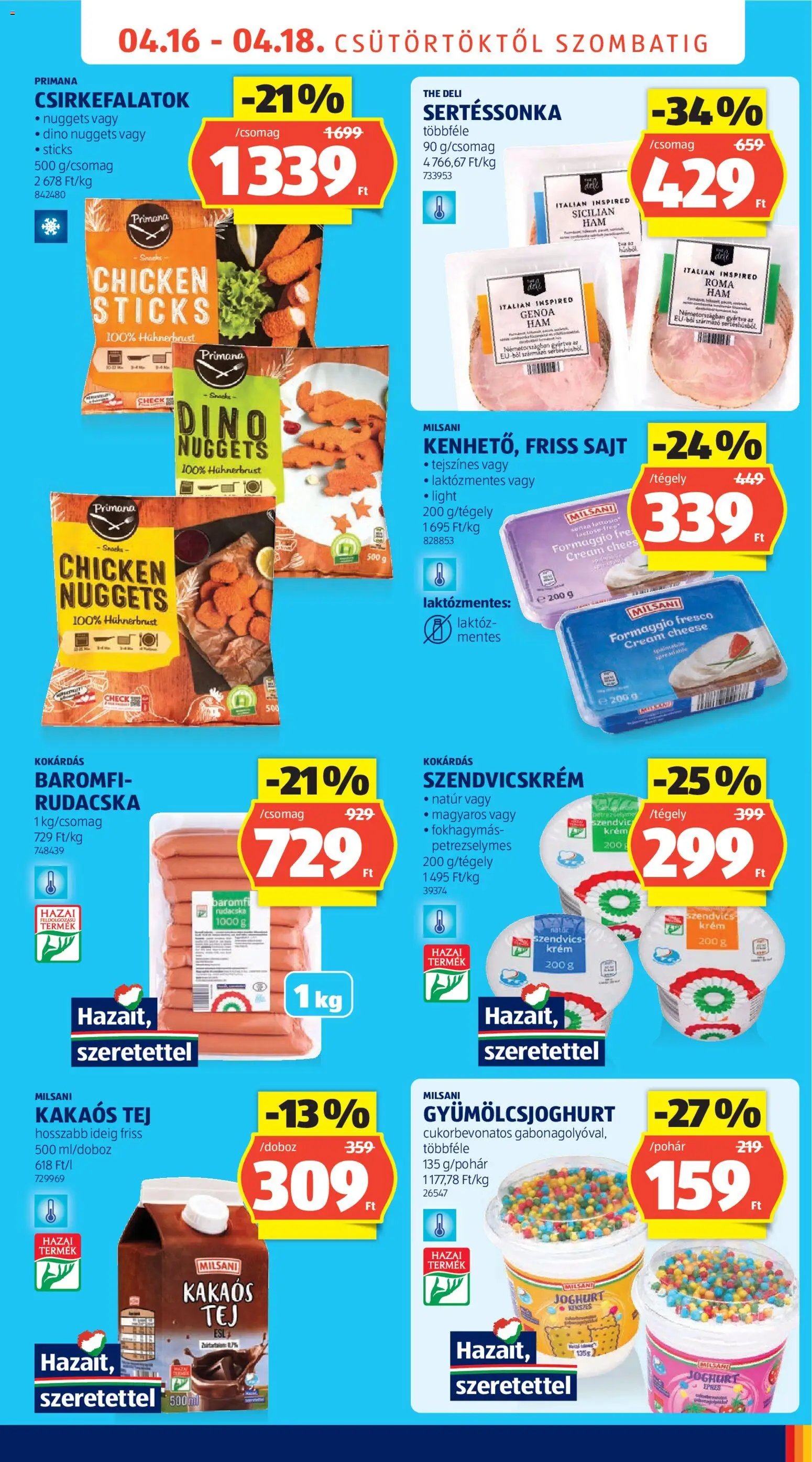Aldi újság 2026.04.16. Nyitás Üzletnyitás: Martfű (2026-04-16 - 2026-04-18)