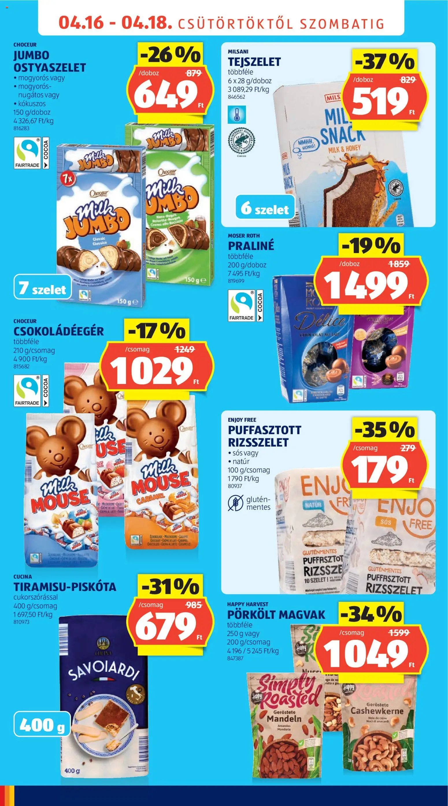Aldi újság 2026.04.16. Nyitás Üzletnyitás: Martfű (2026-04-16 - 2026-04-18)