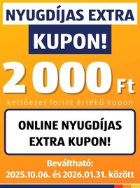 Aldi újság 2025.10.06. Nyugdíjas extra kuponakció (2025-10-06 - 2026-01-31)