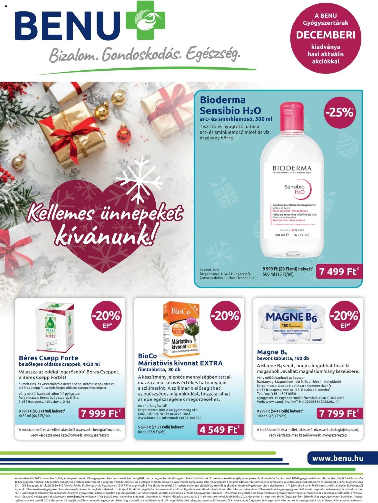 BENU Gyógyszertárak újság 2025.12.01. Akciós újság BENU Gyógyszertárak (2025-12-01 - 2025-12-31)