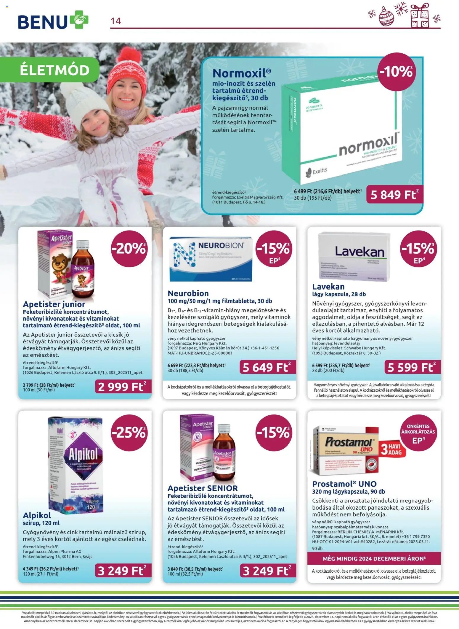 BENU Gyógyszertárak újság 2025.12.01. Akciós újság BENU Gyógyszertárak (2025-12-01 - 2025-12-31)