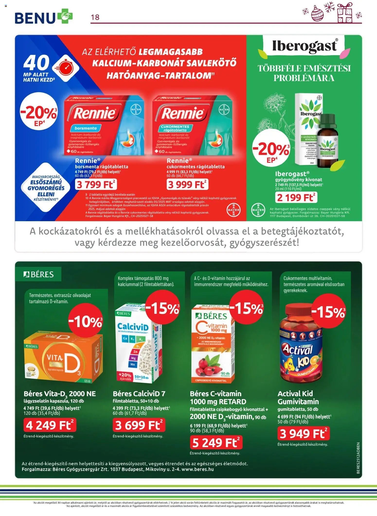 BENU Gyógyszertárak újság 2025.12.01. Akciós újság BENU Gyógyszertárak (2025-12-01 - 2025-12-31)