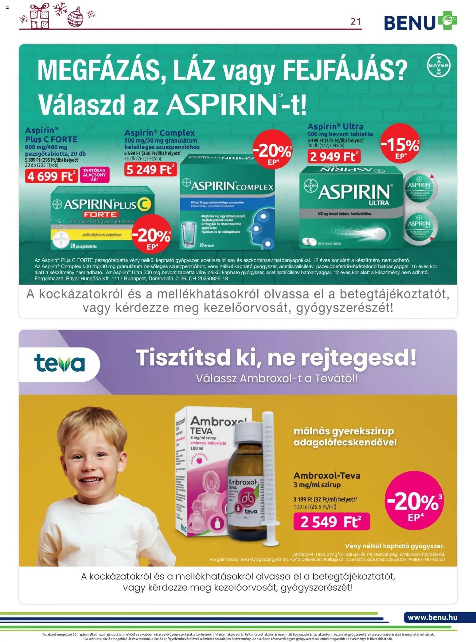 BENU Gyógyszertárak újság 2025.12.01. Akciós újság BENU Gyógyszertárak (2025-12-01 - 2025-12-31)