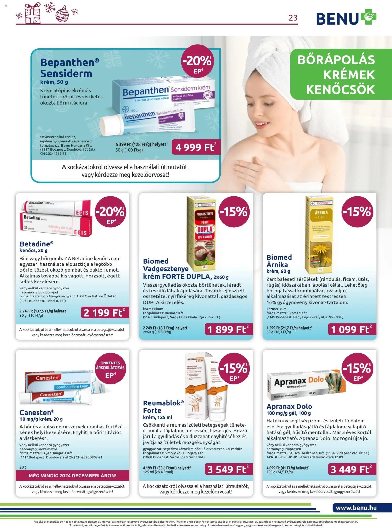 BENU Gyógyszertárak újság 2025.12.01. Akciós újság BENU Gyógyszertárak (2025-12-01 - 2025-12-31)
