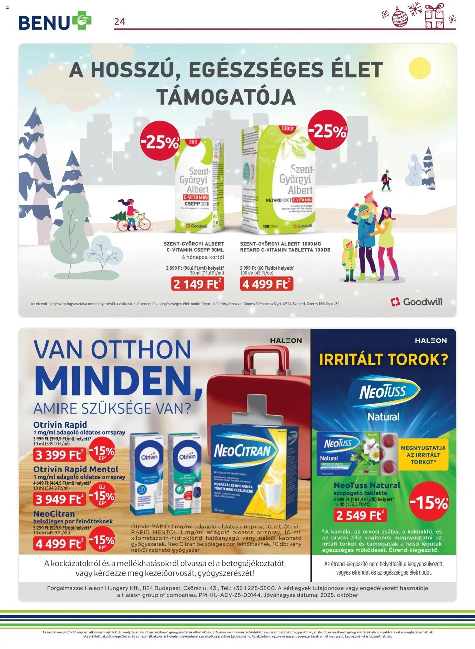 BENU Gyógyszertárak újság 2025.12.01. Akciós újság BENU Gyógyszertárak (2025-12-01 - 2025-12-31)
