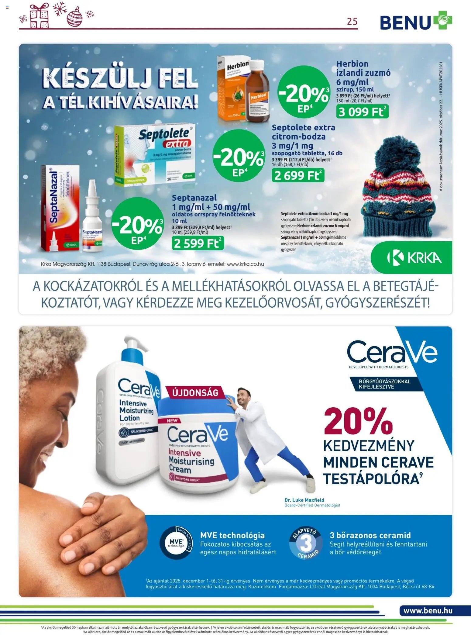BENU Gyógyszertárak újság 2025.12.01. Akciós újság BENU Gyógyszertárak (2025-12-01 - 2025-12-31)