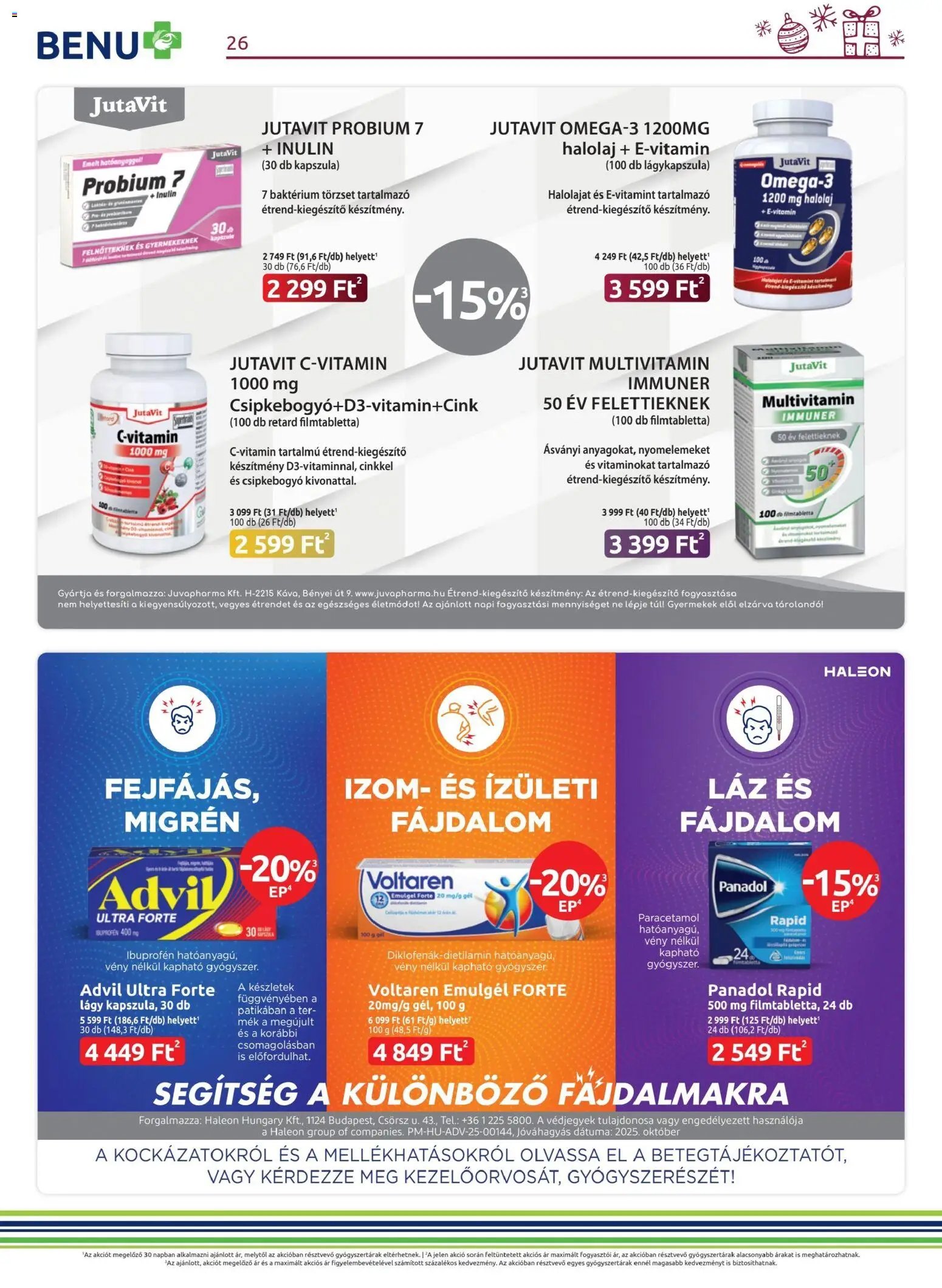 BENU Gyógyszertárak újság 2025.12.01. Akciós újság BENU Gyógyszertárak (2025-12-01 - 2025-12-31)