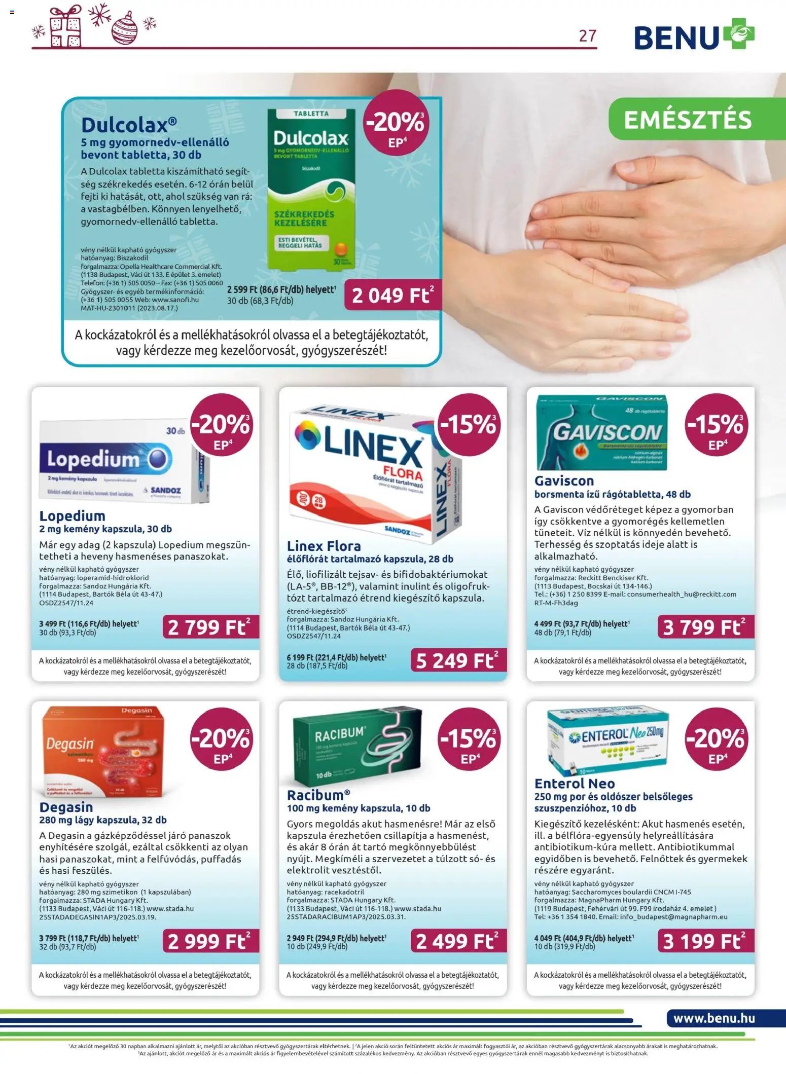 BENU Gyógyszertárak újság 2025.12.01. Akciós újság BENU Gyógyszertárak (2025-12-01 - 2025-12-31)