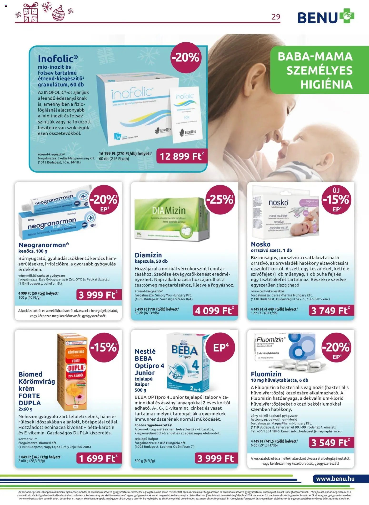 BENU Gyógyszertárak újság 2025.12.01. Akciós újság BENU Gyógyszertárak (2025-12-01 - 2025-12-31)