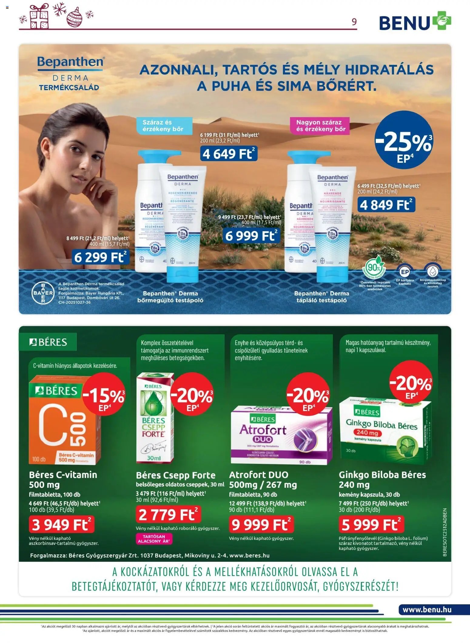 BENU Gyógyszertárak újság 2025.12.01. Akciós újság BENU Gyógyszertárak (2025-12-01 - 2025-12-31)