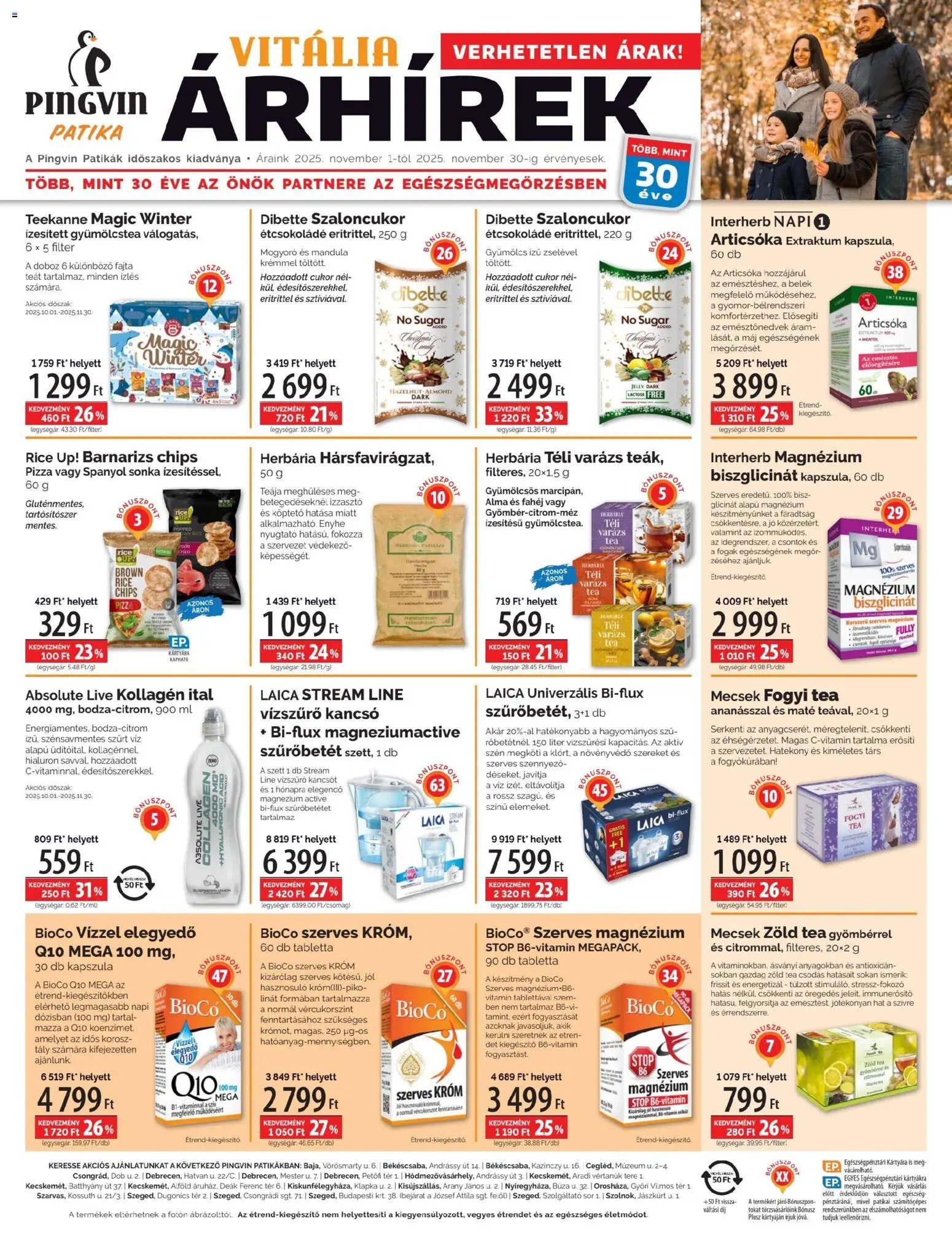 Pingvin Patika újság 2025.11.01. Pingvin Vitália Árhírek (2025-11-01 - 2025-11-30)