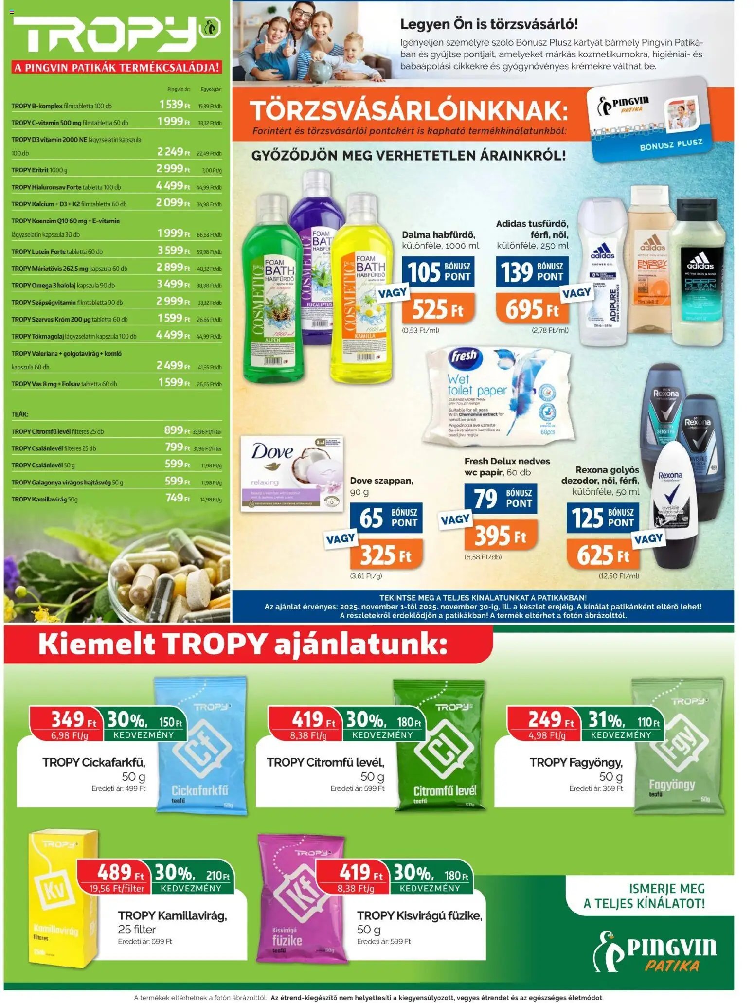 Pingvin Patika újság 2025.11.01. Pingvin Vitália Árhírek (2025-11-01 - 2025-11-30)