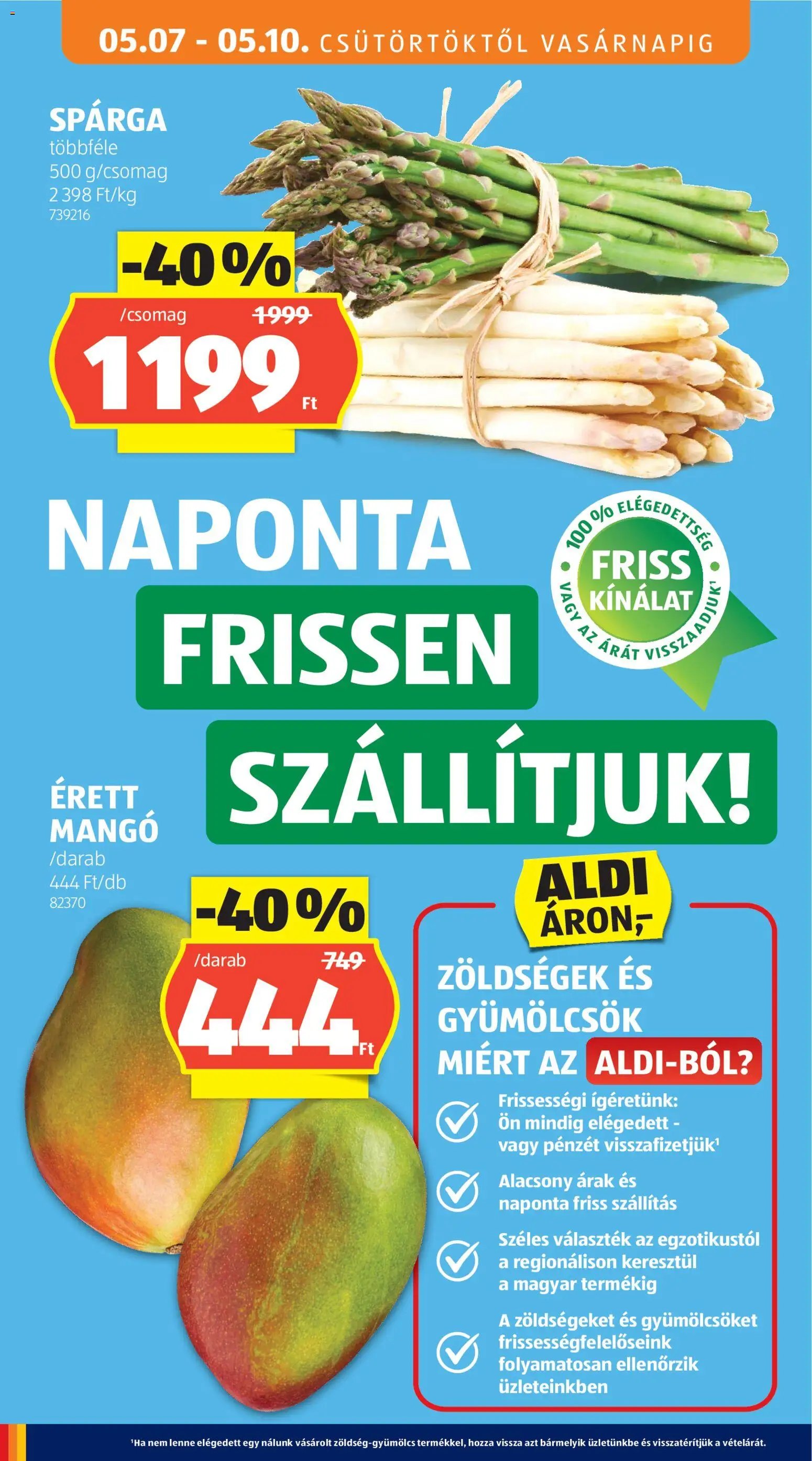Aldi újság 2026.05.07. Aldi akciós újság (2026-05-07 - 2026-05-13)