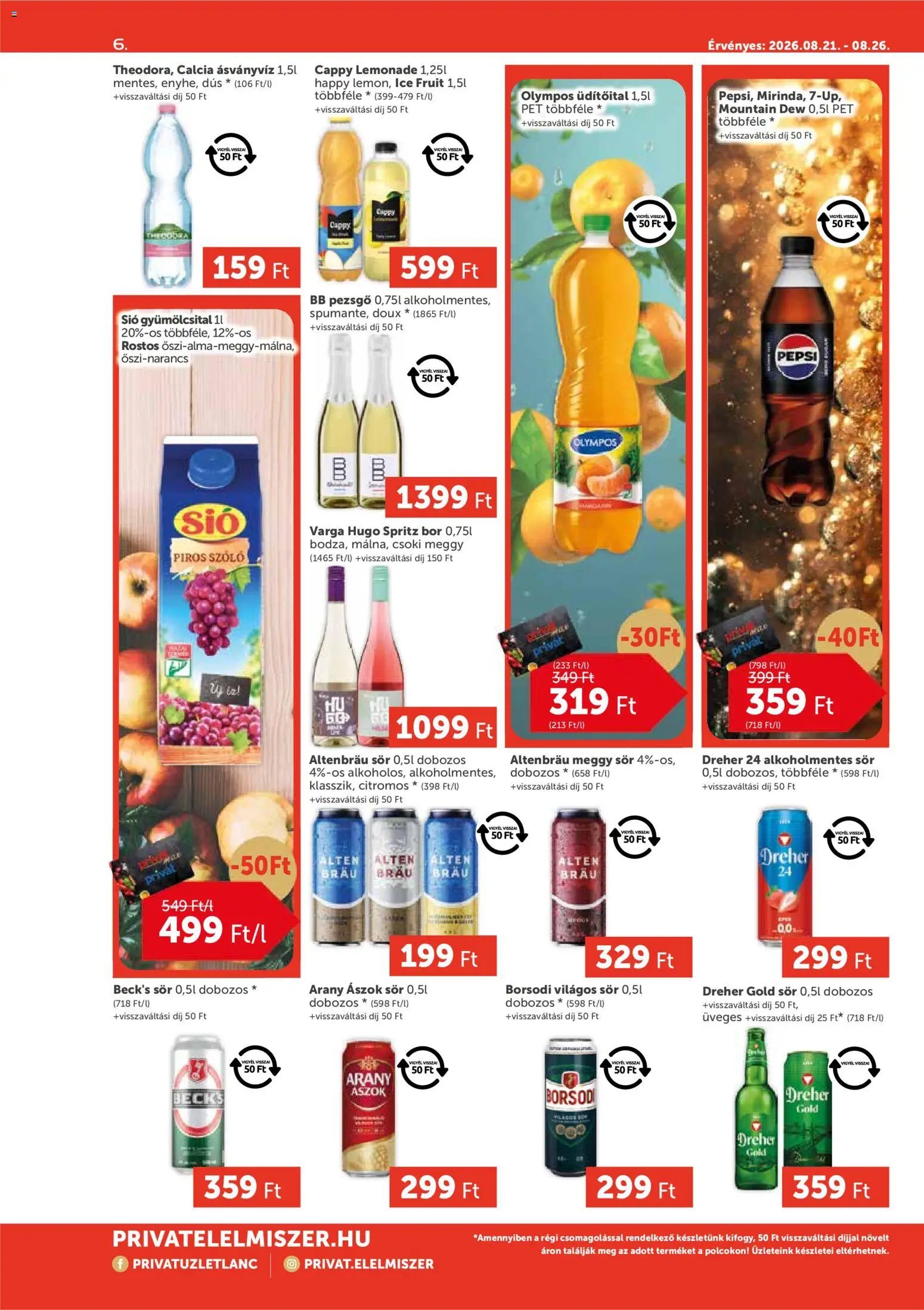PRIVÁT újság 2026.08.21. PRIVÁT Aktuális szórólap MAX