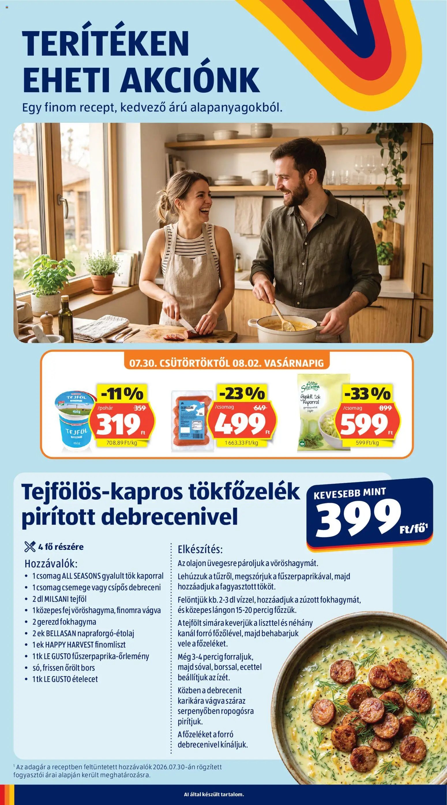 Aldi újság 2026.07.30. Aldi akciós újság