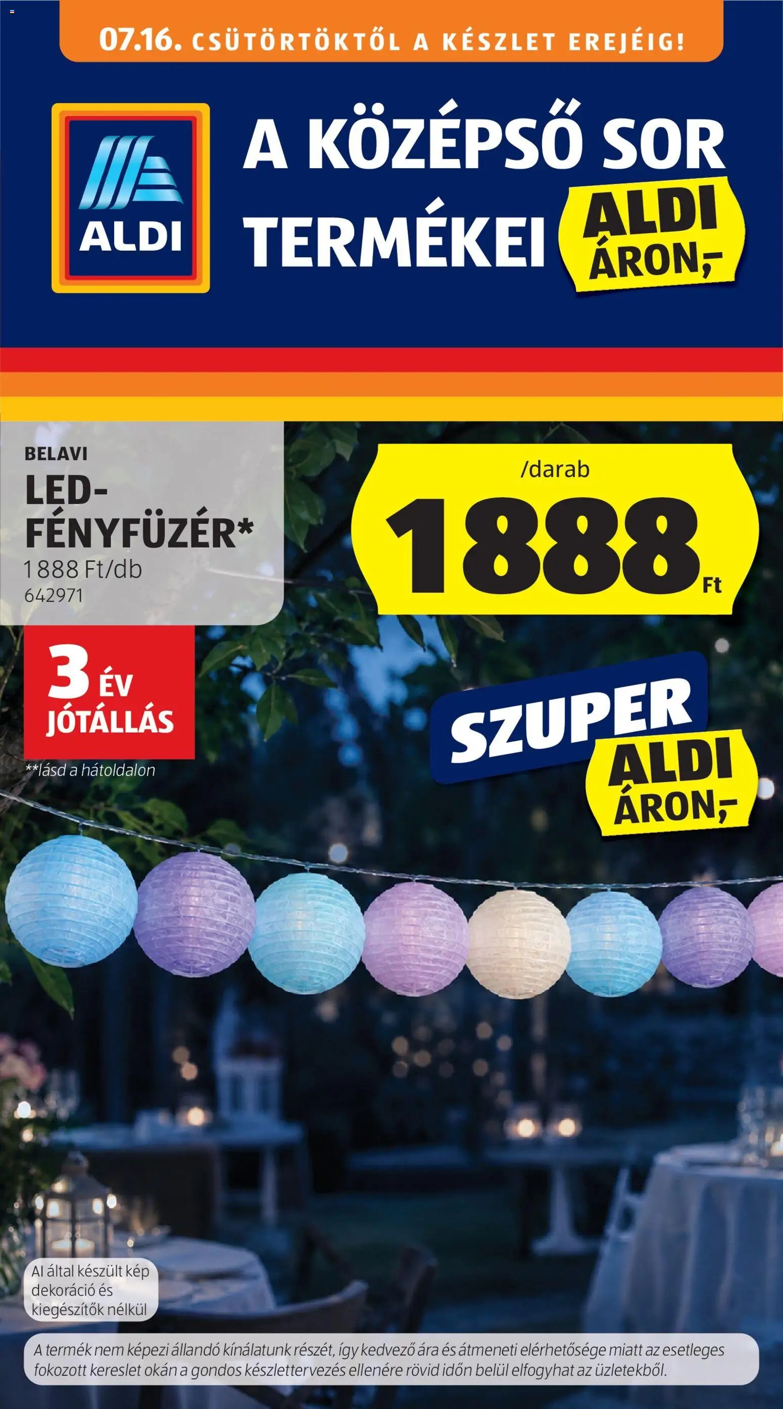 Aldi újság 2026.07.16. Aldi Középső sor termékei