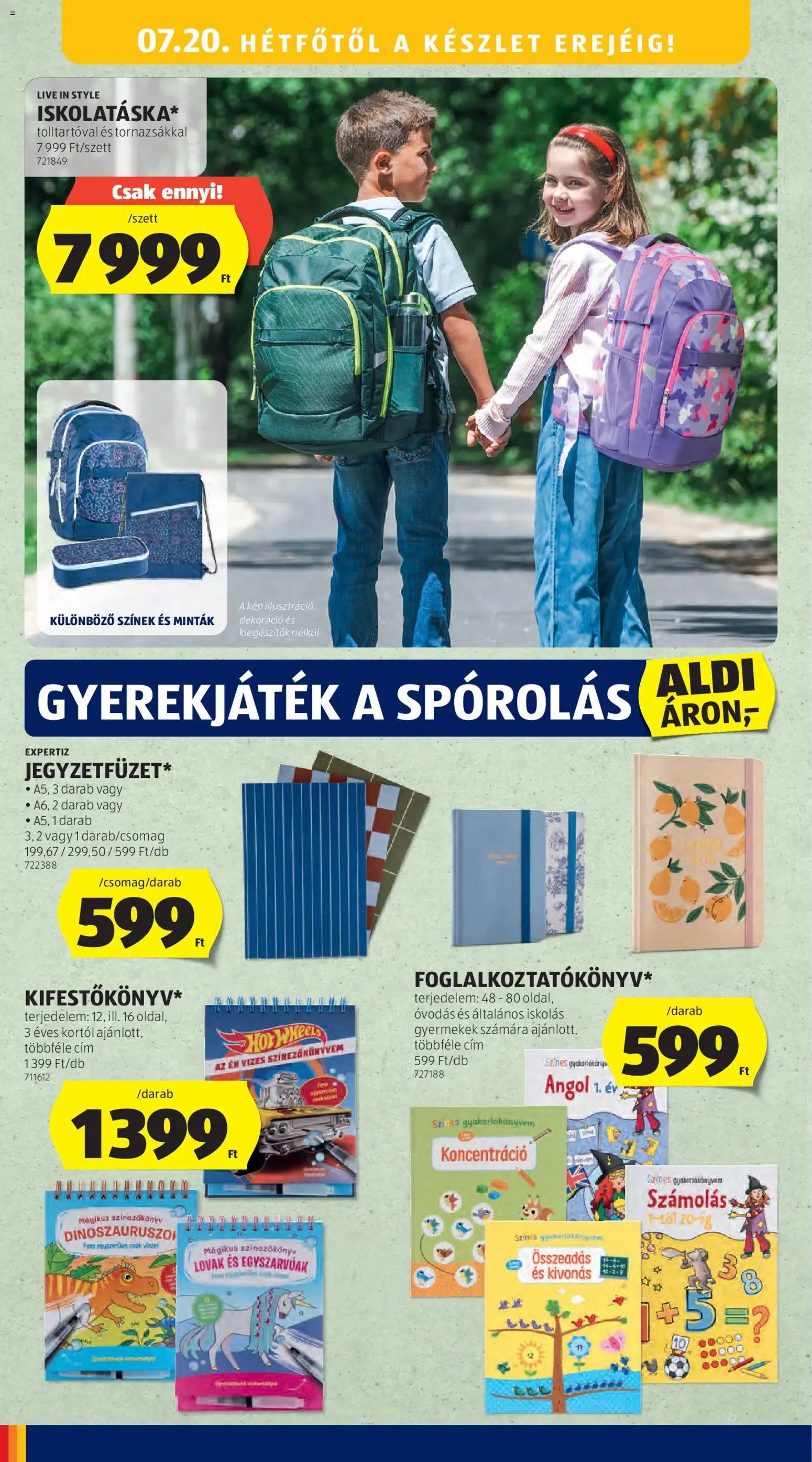 Aldi újság 2026.07.16. Aldi Középső sor termékei