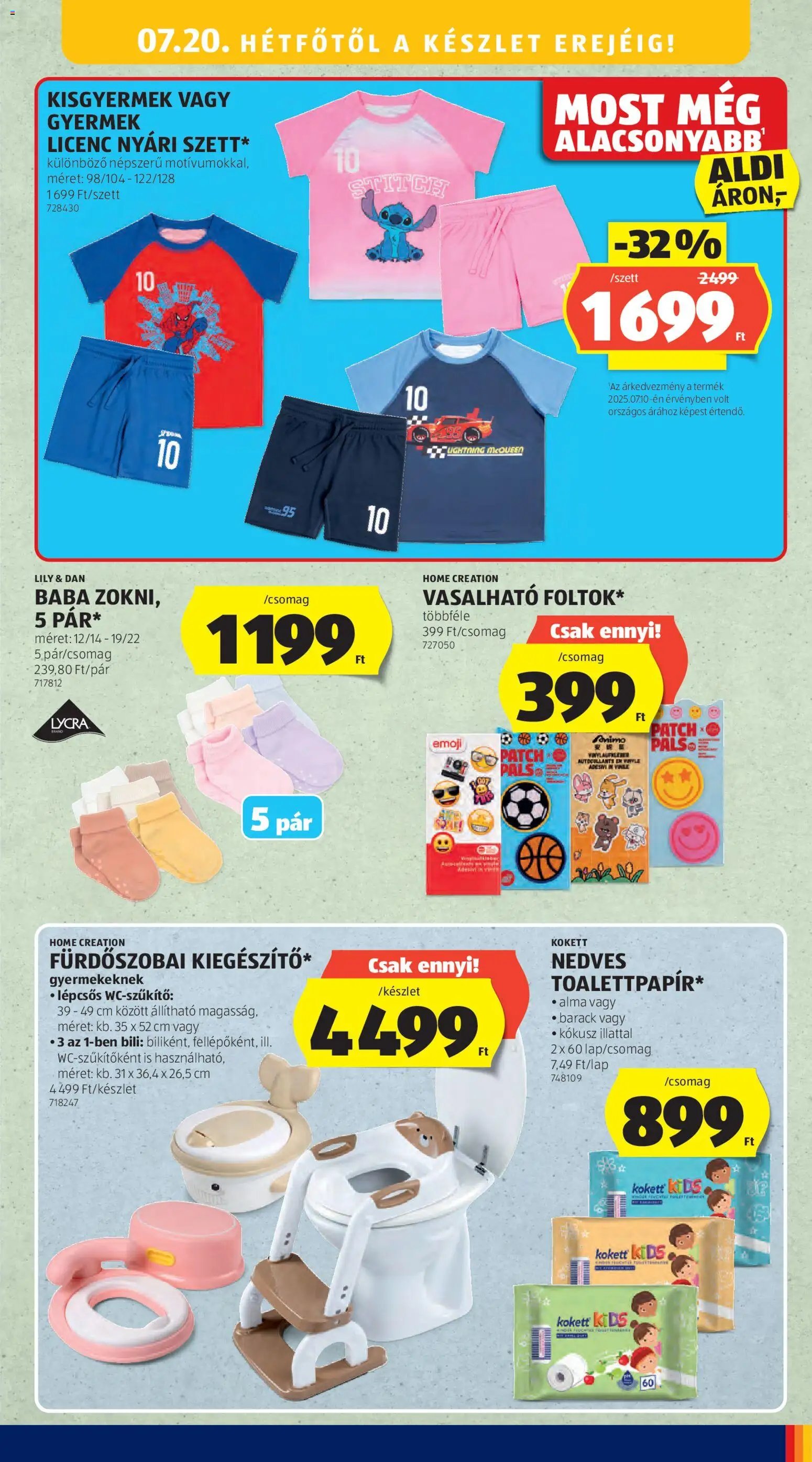 Aldi újság 2026.07.16. Aldi Középső sor termékei