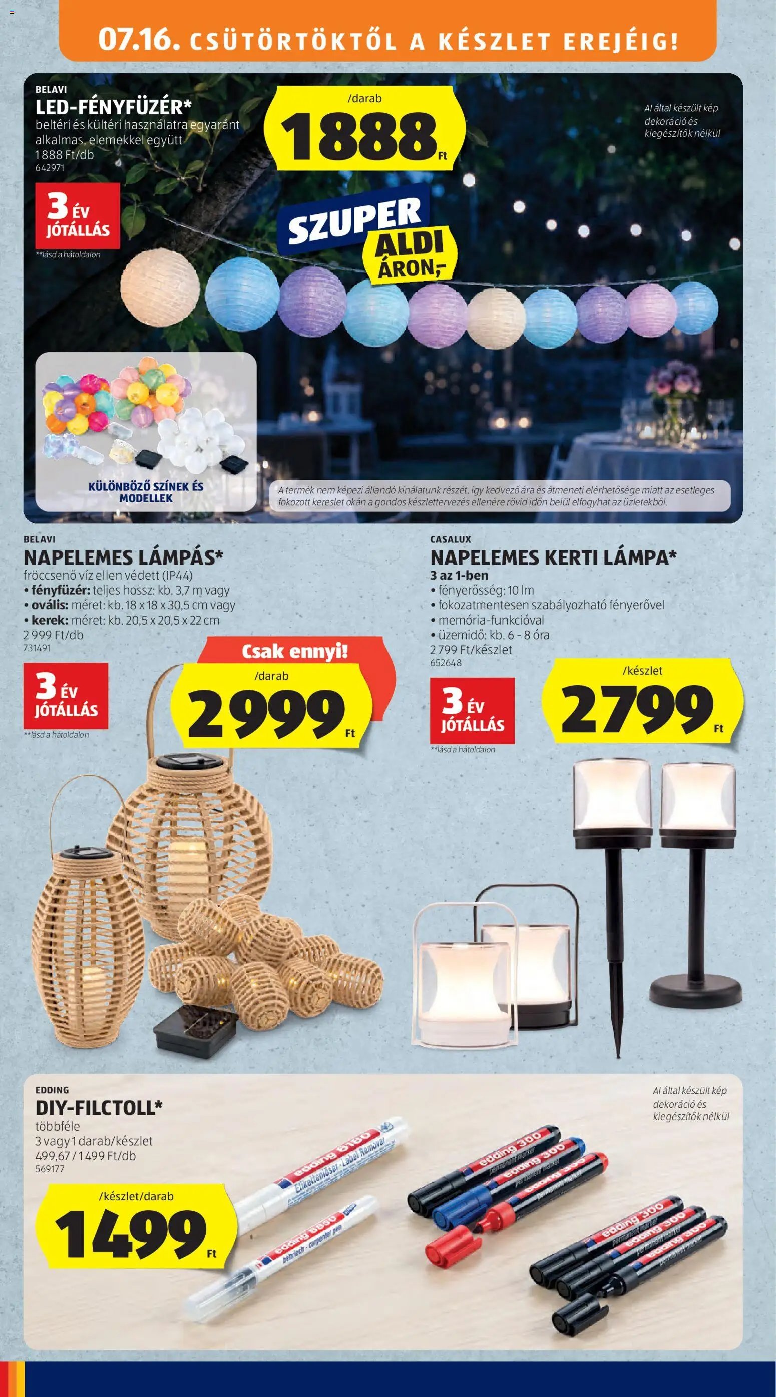 Aldi újság 2026.07.16. Aldi Középső sor termékei