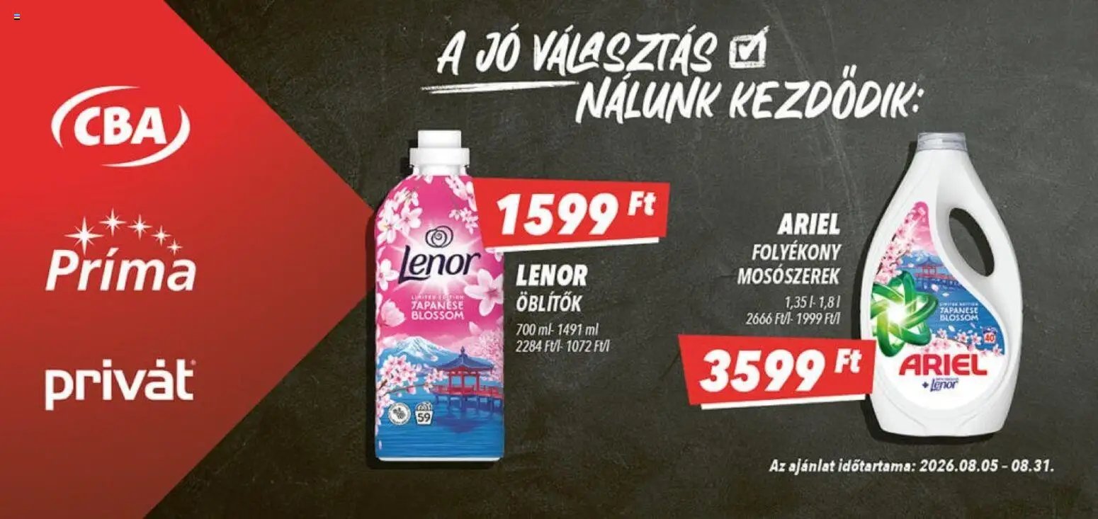 CBA Príma újság 2026.08.05. CBA Príma akciós újság