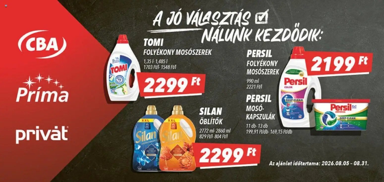 CBA Príma újság 2026.08.05. CBA Príma akciós újság