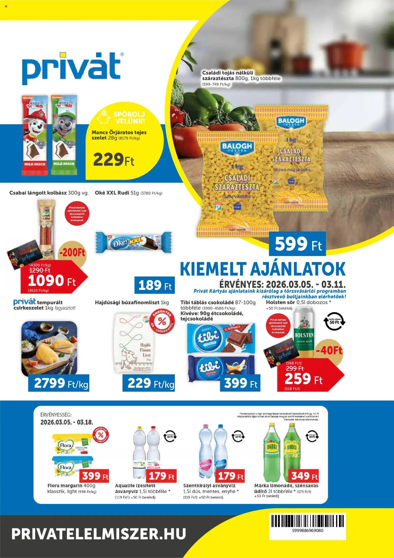 PRIVÁT újság 2026.03.05. PRIVÁT akciós újság (2026-03-05 - 2026-03-11)
