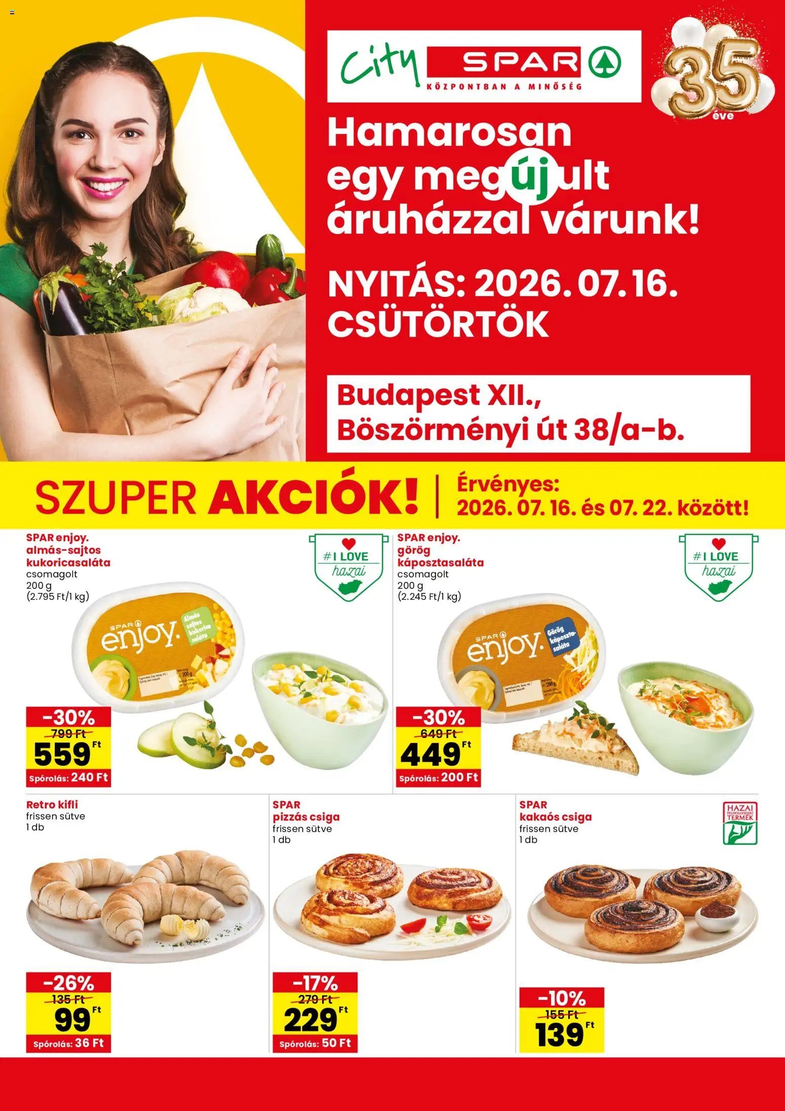 Spar újság 2026.07.16. Spar City Bp. XIII. Böszörményi út szórólap