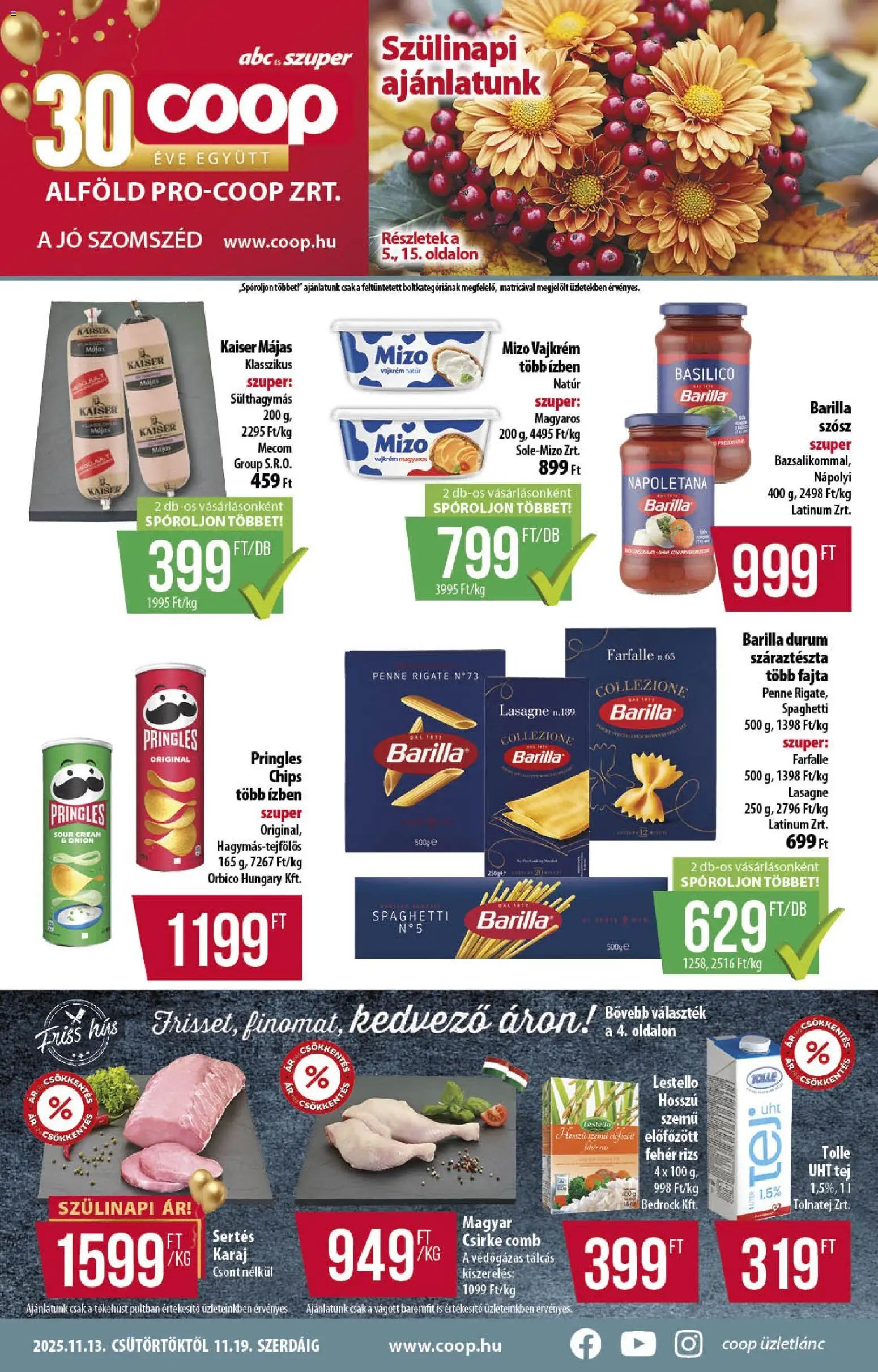 COOP újság 2025.11.13. Alföld Pro-Coop Zrt. - Abc szuper (2025-11-13 - 2025-11-19)