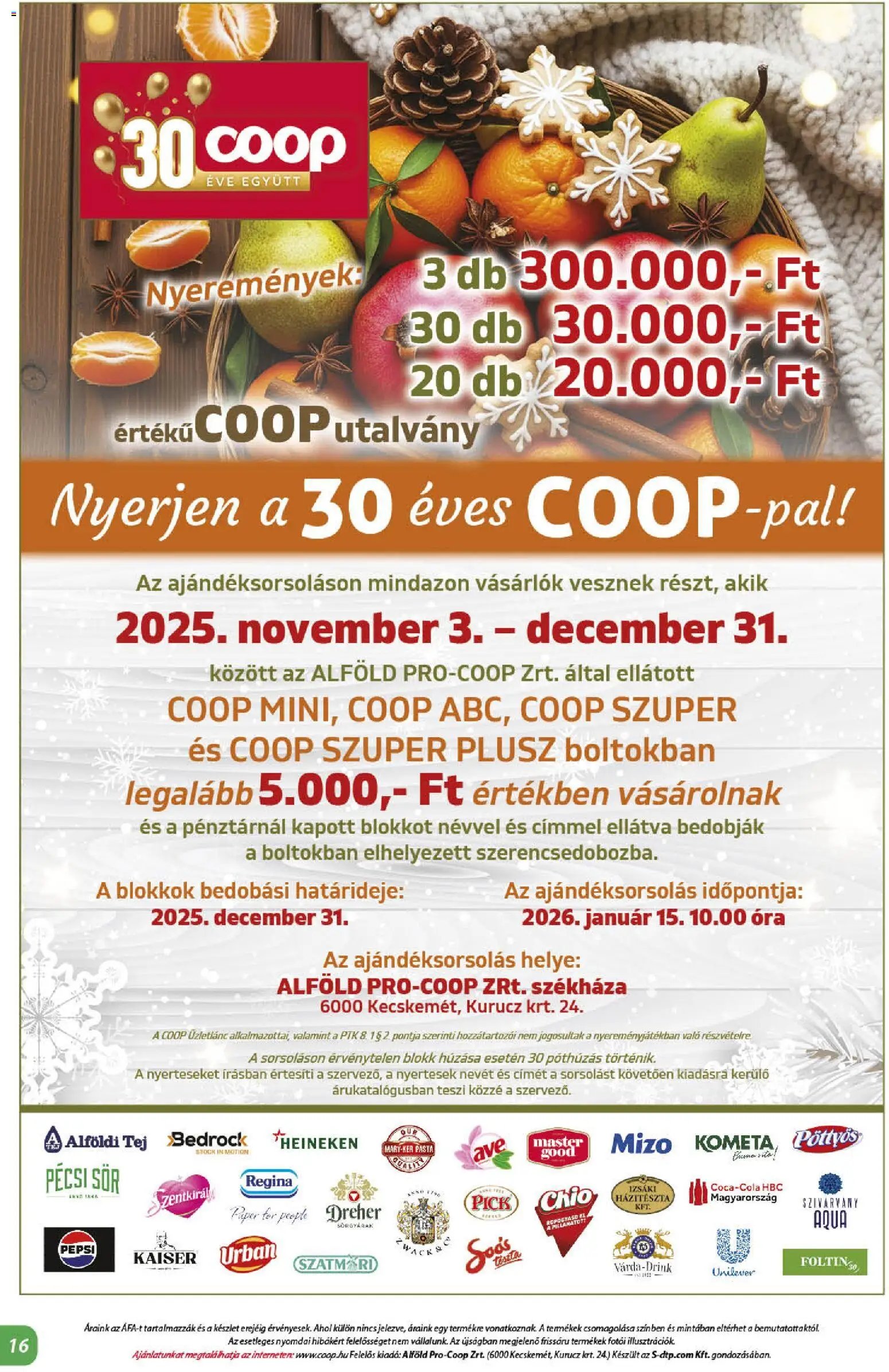 COOP újság 2025.11.13. Alföld Pro-Coop Zrt. - Abc szuper (2025-11-13 - 2025-11-19)