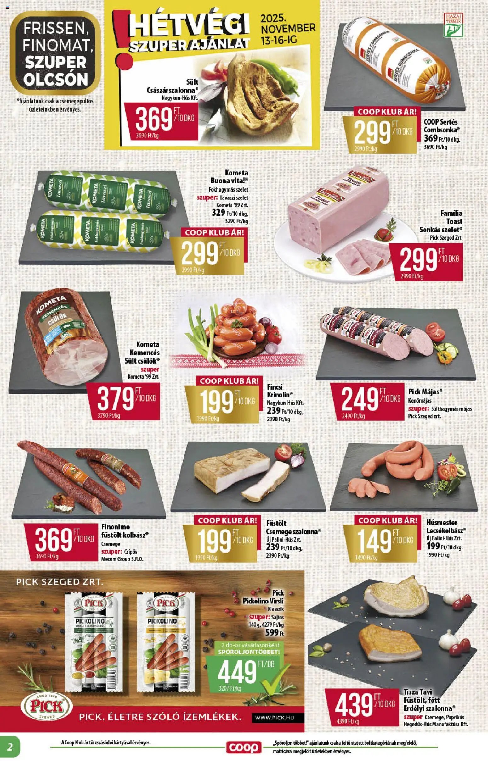 COOP újság 2025.11.13. Alföld Pro-Coop Zrt. - Abc szuper (2025-11-13 - 2025-11-19)