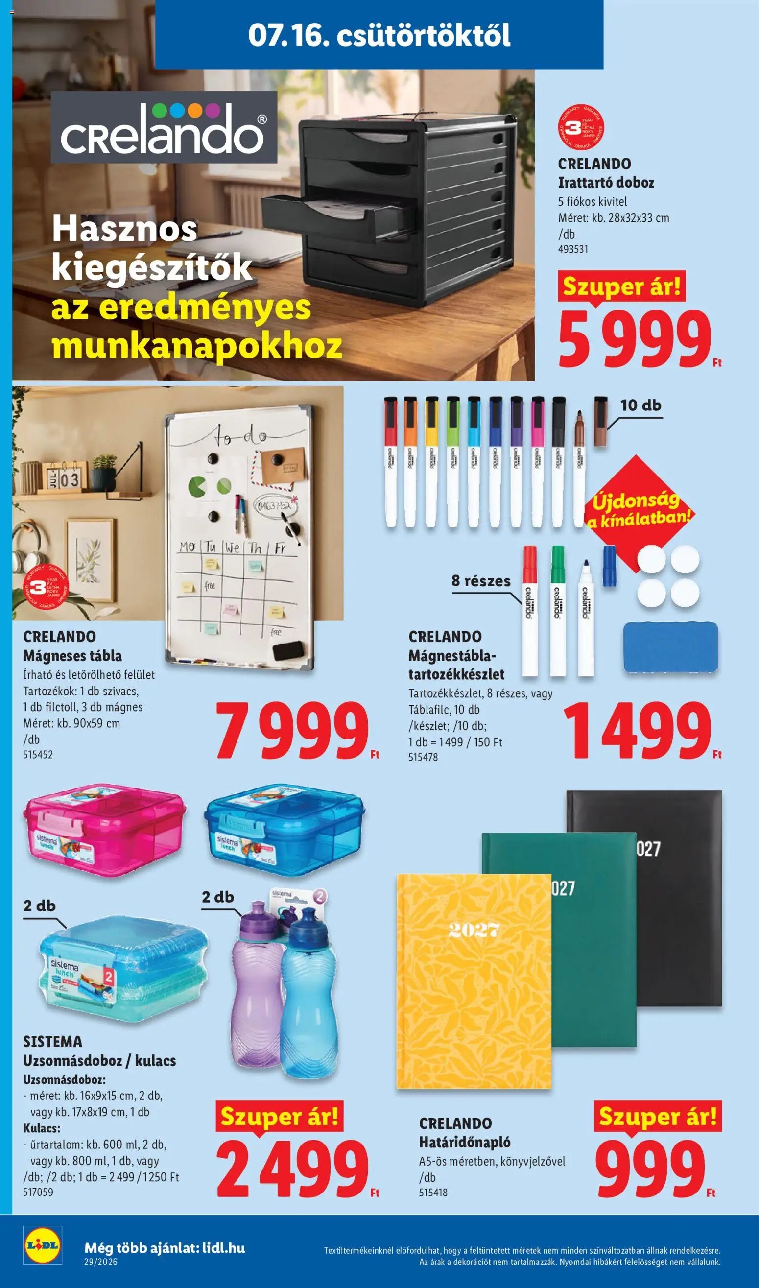 Lidl újság 2026.07.16. Lidl Nonfood kínálatunk