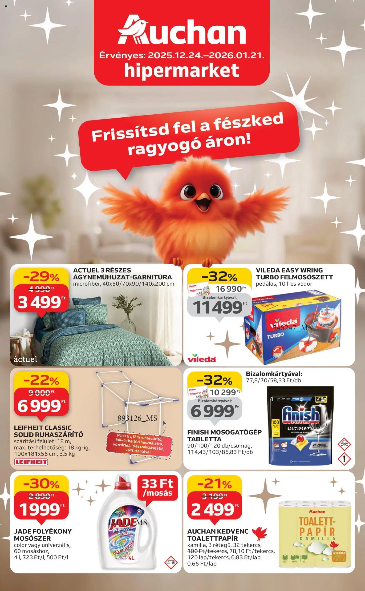Auchan újság 2025.12.24. Fehér hetek hipermarket ajánlataink (2025-12-24 - 2026-01-21)