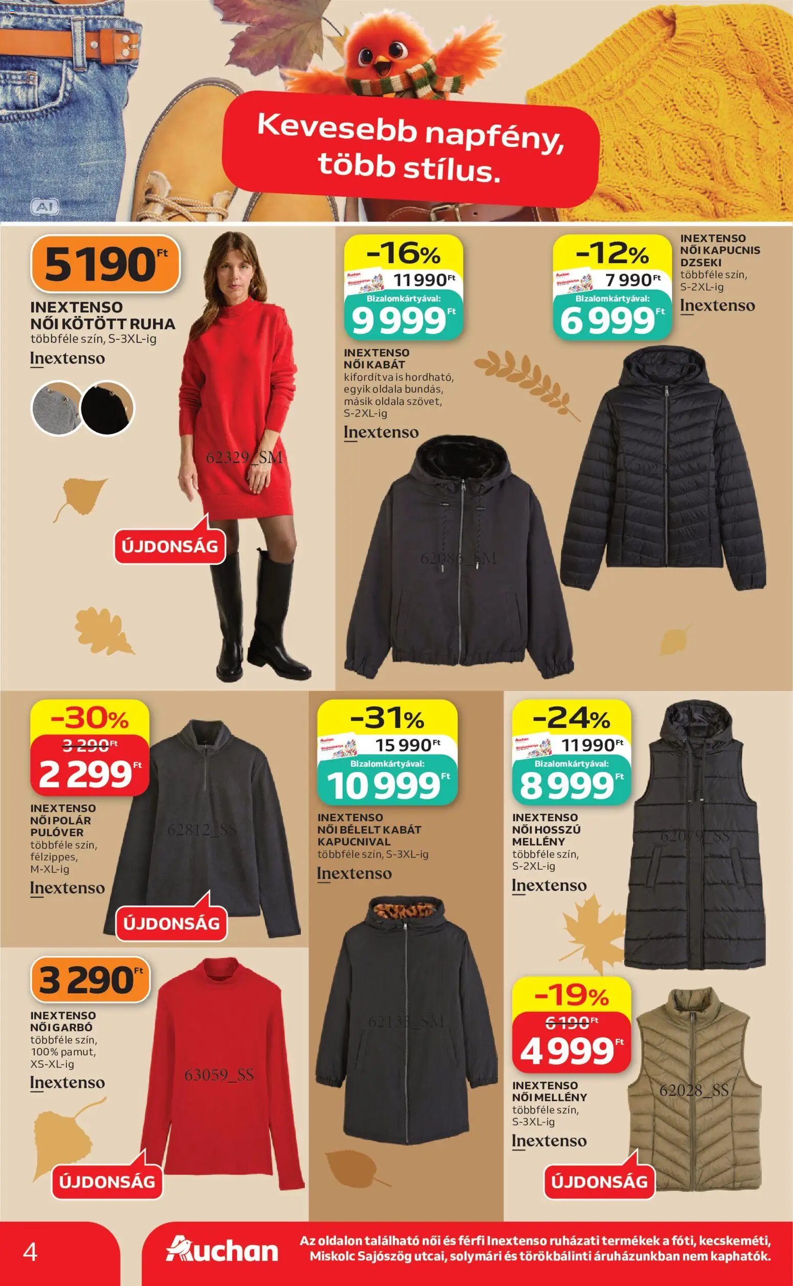Auchan újság 2026.10.01. Auchan Őszi ruha ajánlatok