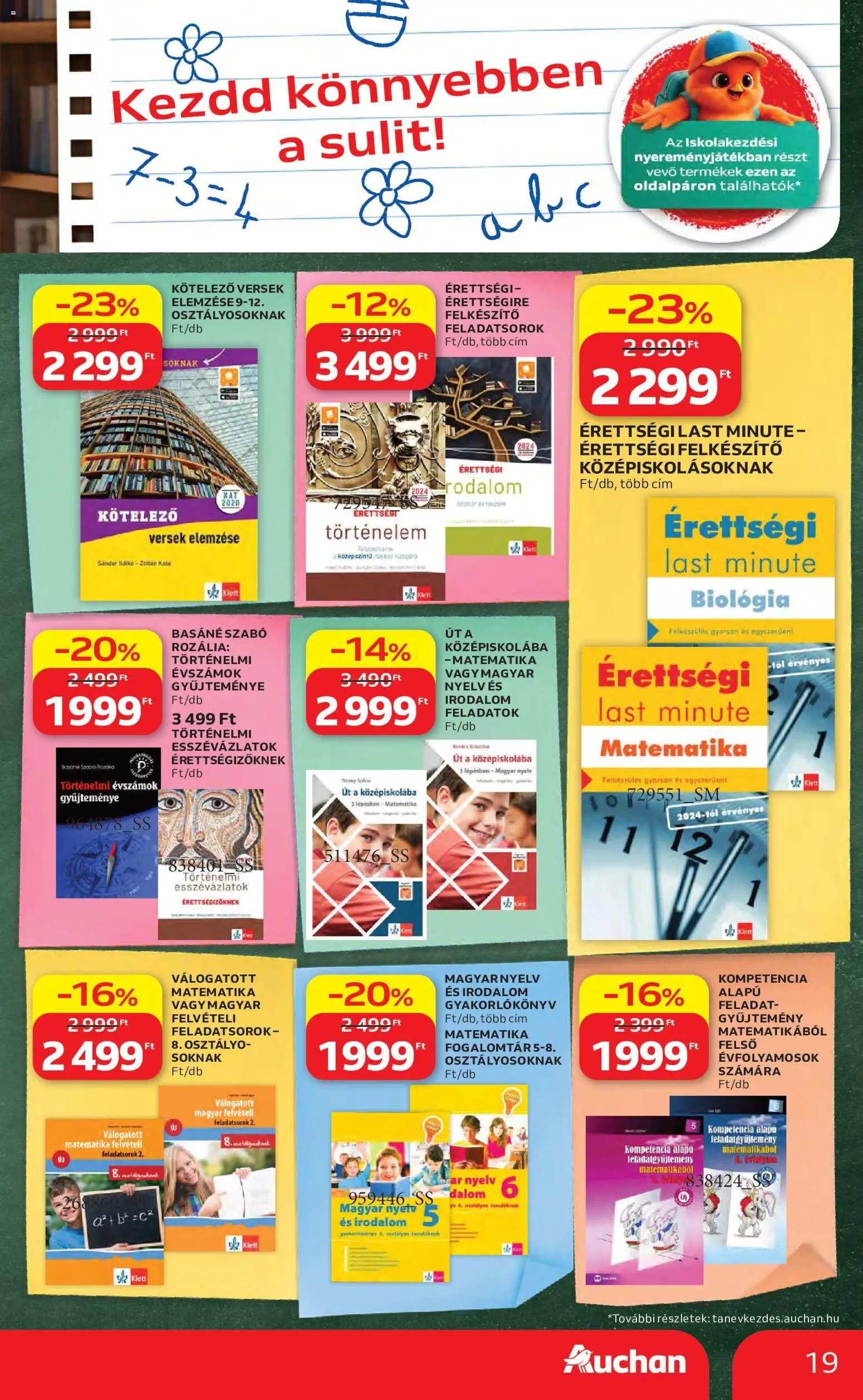 Auchan újság 2026.08.06. Auchan Iskolakezdés ajánlatok