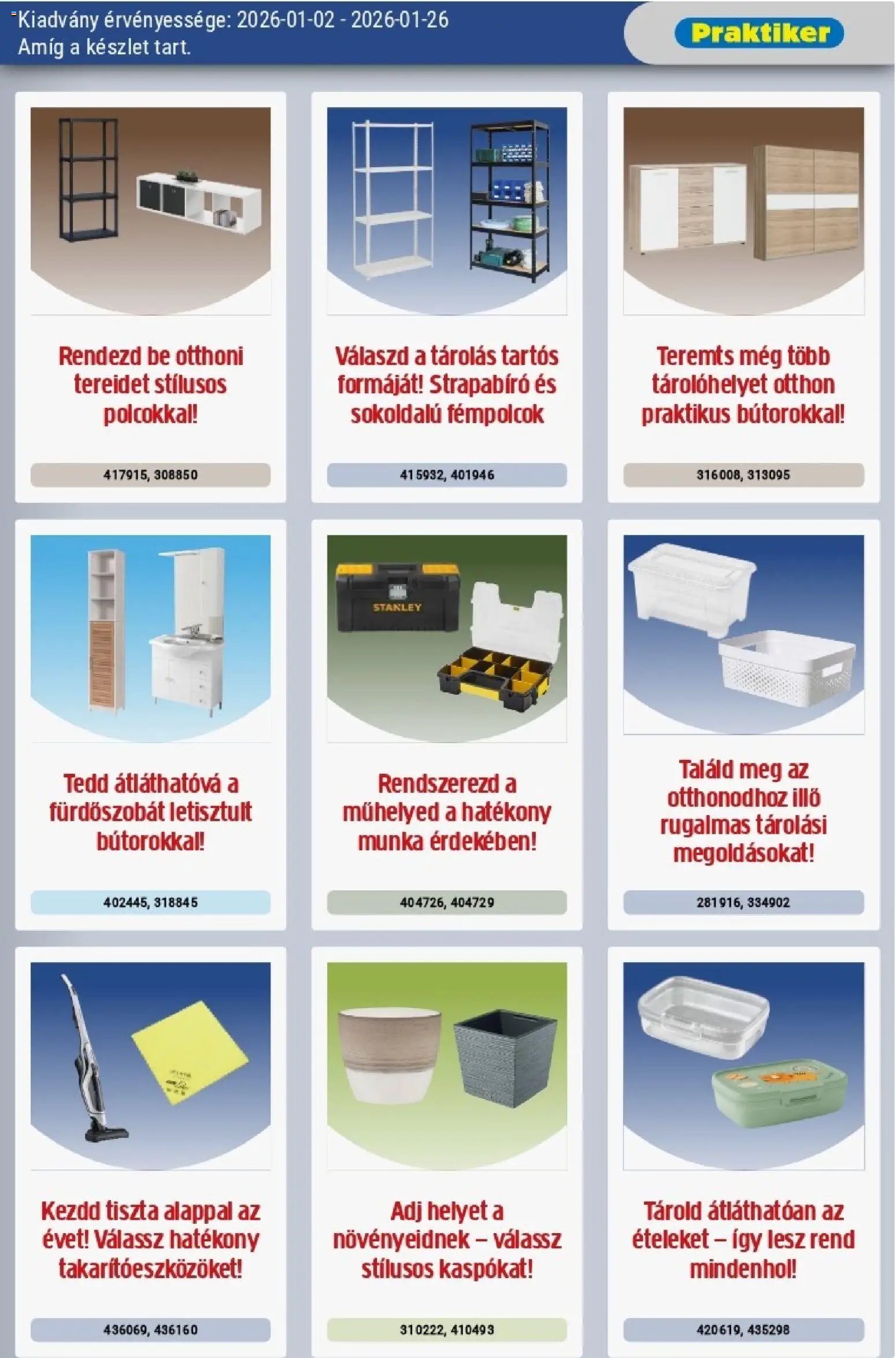 Praktiker újság 2026.01.02. Akciós újság Praktiker (2026-01-02 - 2026-01-26)