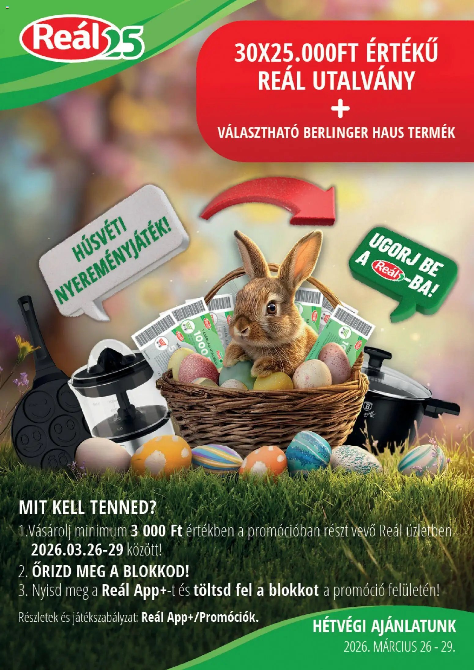 Reál újság 2026.03.26. Reál Bevásárló hétvége - Kisalföld (2026-03-26 - 2026-03-29)