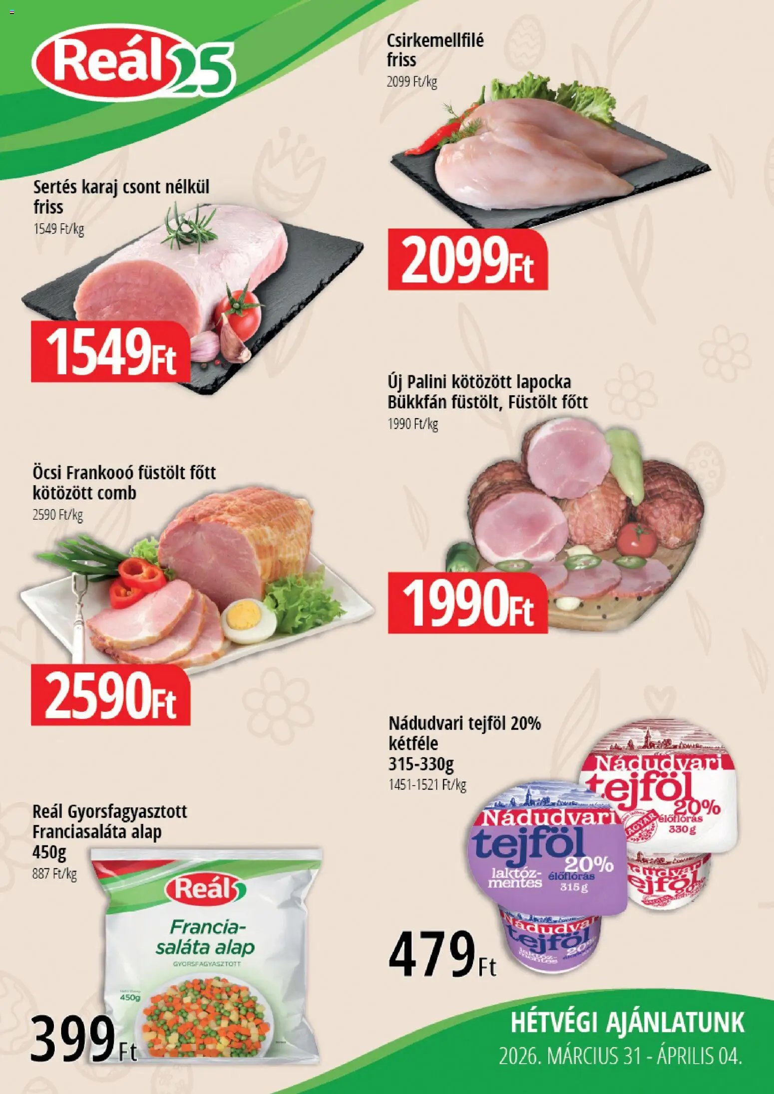 Reál újság 2026.03.26. Reál Bevásárló hétvége - Kisalföld (2026-03-26 - 2026-03-29)