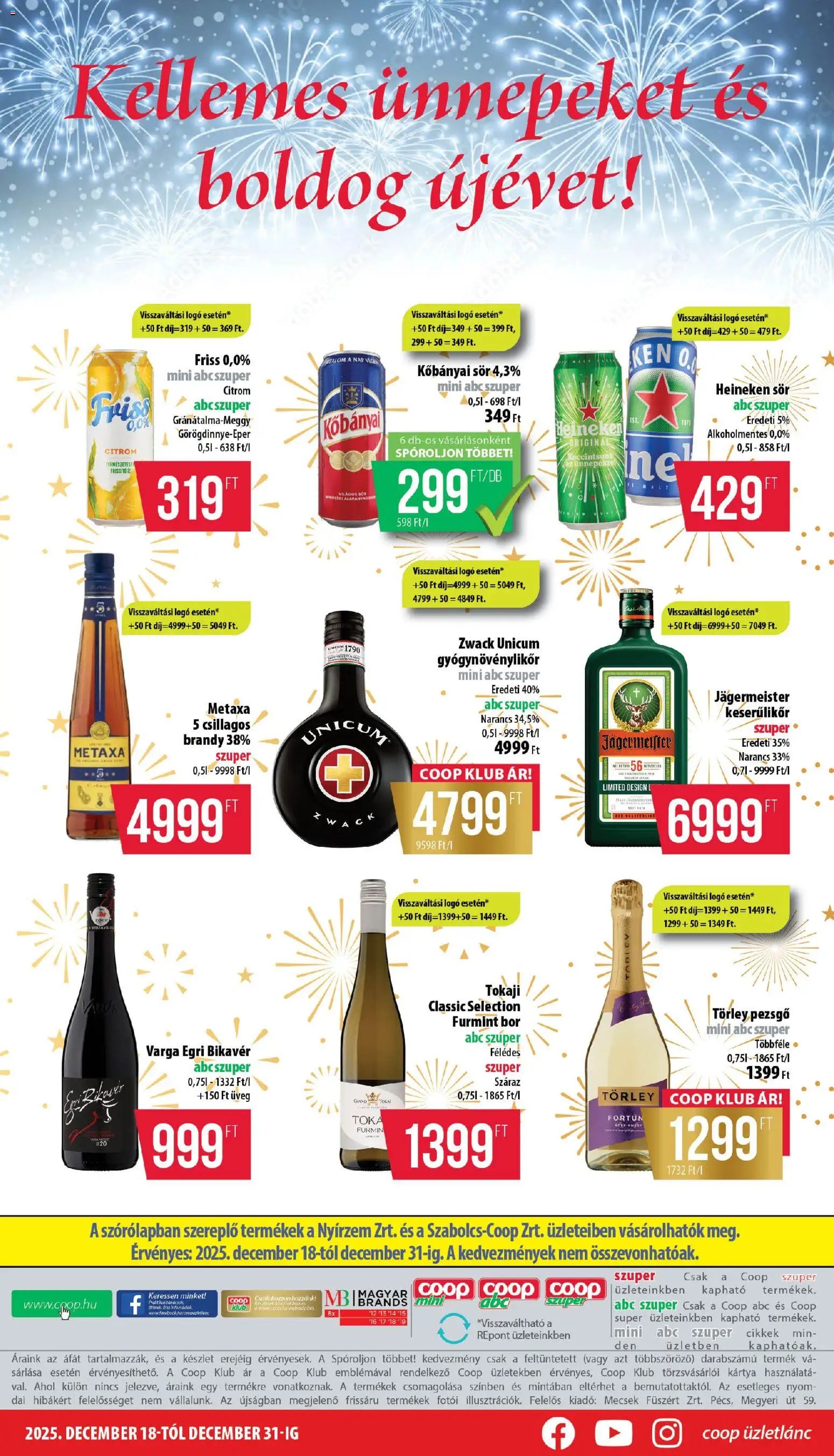 COOP újság 2025.12.18. Nyírzem - Mini & Abc & Szuper (2025-12-18 - 2025-12-31)