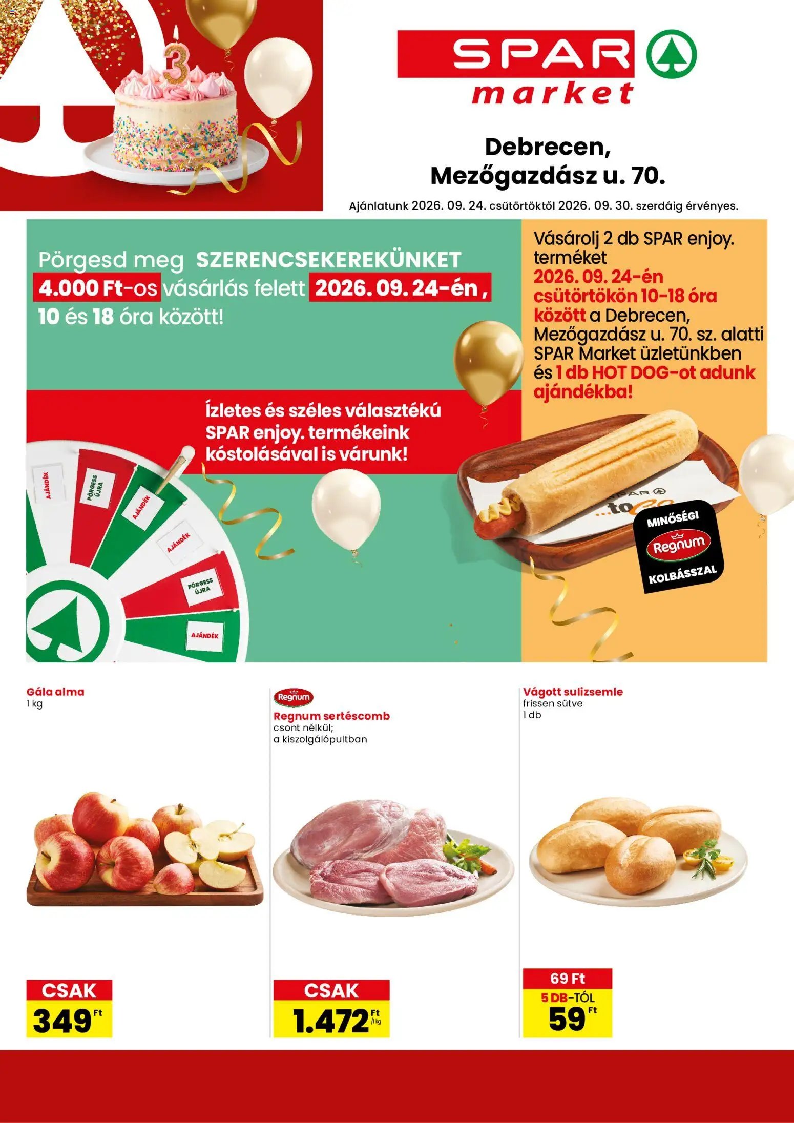 Spar Market újság 2026.09.24. Spar Market akciós újság Debrecen